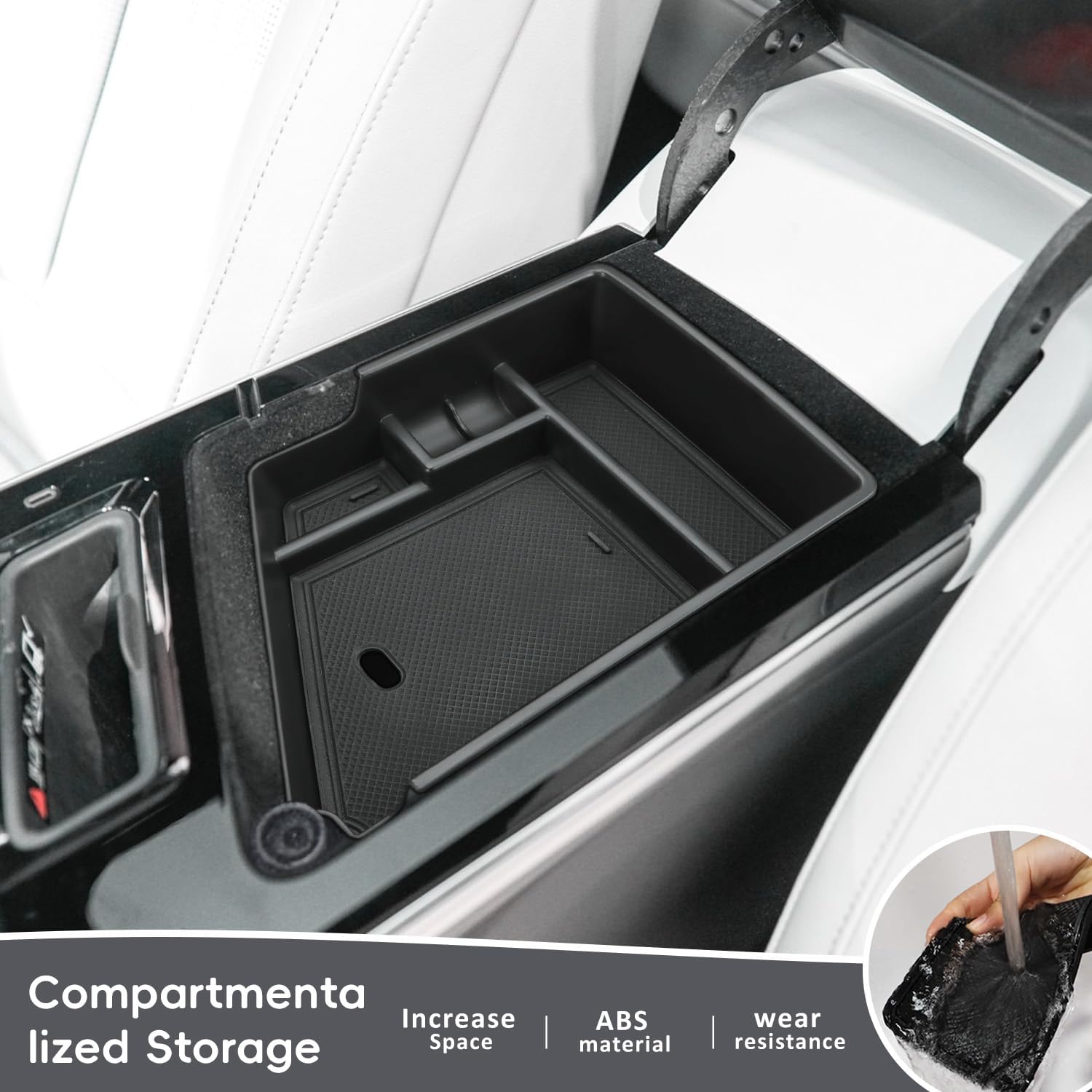 MARCHFA Center Console Organizer Tray Compatible for 2023 2024 2025 2026 Cadillac Lyriq Accessories Armrest Storage Box Middle Console Insert Holder image 5