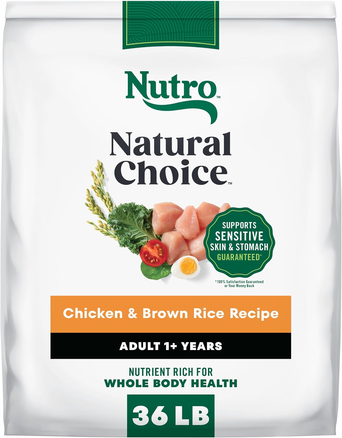 Nutro Natural Choice Adult Dry Dog Food, Chicken & Brown Rice Recipe, 36 lb