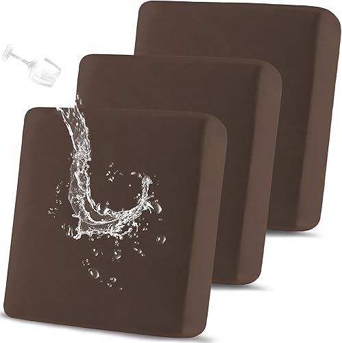Miniatura 16 de Fundas de cojín 100% impermeables, fundas de cojín de repuesto para sofá, fundas elásticas individuales de cojín para sofá, protector de muebles
