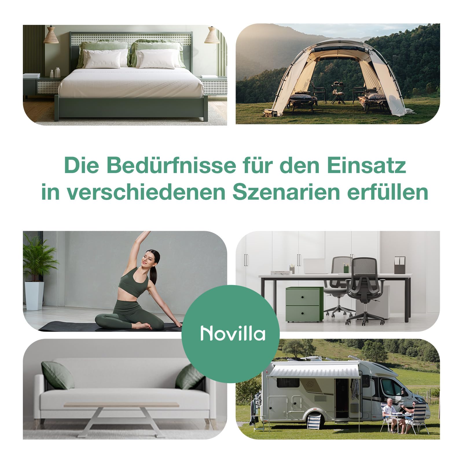 Novilla Matratzentopper 135x190 cm, 5 cm Höhe Kaltschaum H3 - Antirutsch, Waschbarer Matratzenauflage Bezug - Für Boxspringbett, Wohnwagen & Schlafsofa