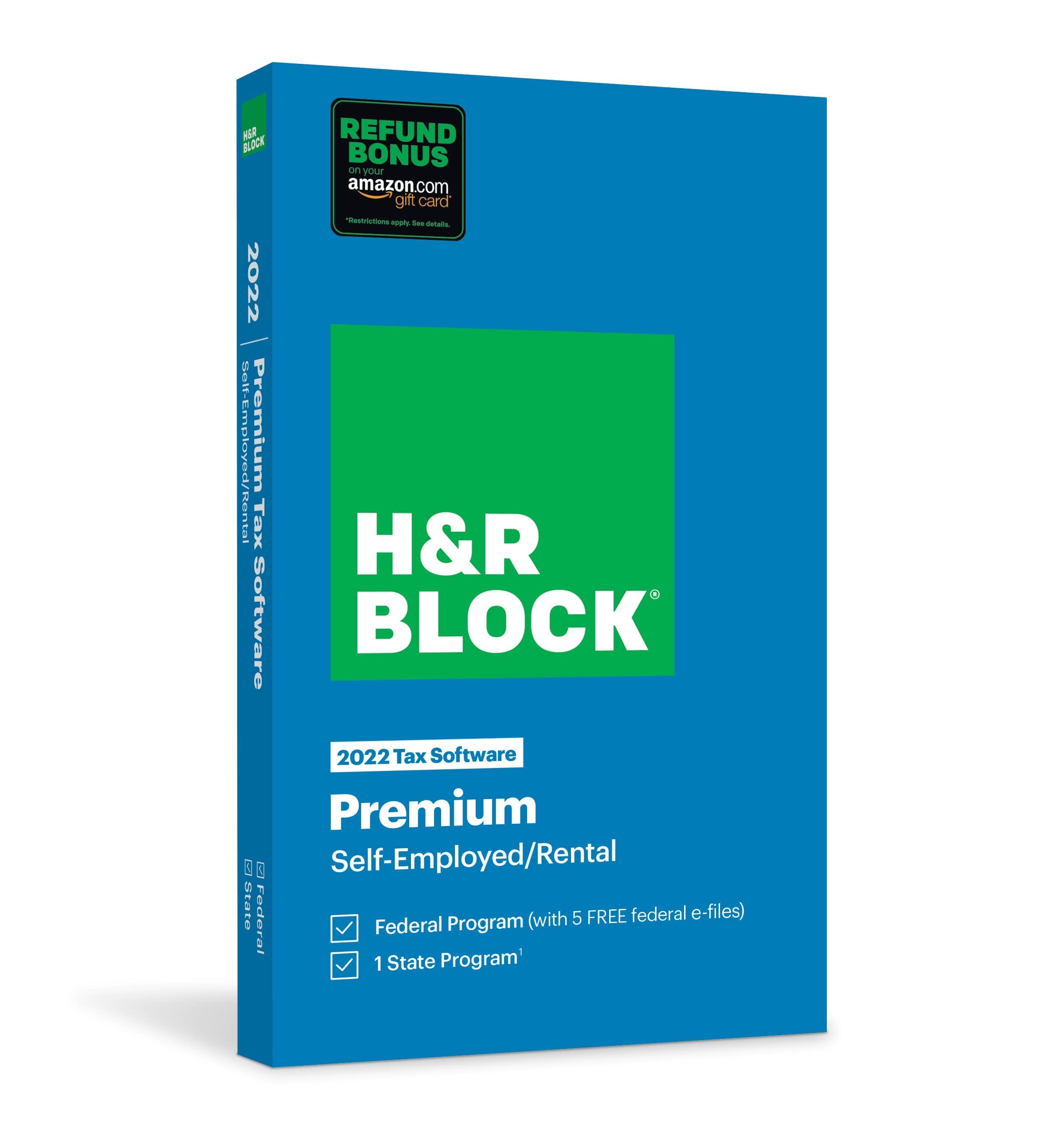 H&amp;R Block Tax Software Premium 2022 with Refund Bonus Offer (Amazon Exclusive) [Physical Code by Mail]