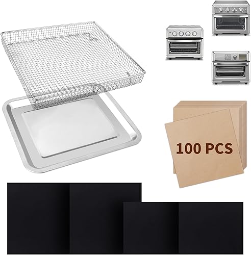 Cesta para freidora de aire para horno, accesorios para freidora de aire Cuisinart, horno tostador, juego de hornear con cesta de freidora de aire,