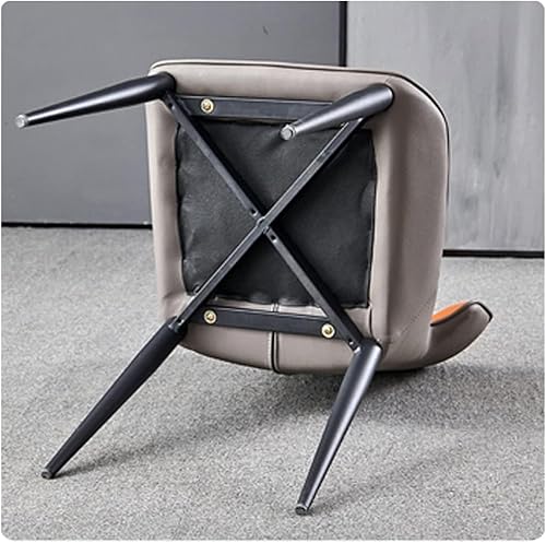 Miniatura 7 de Silla de oficina, silla de piel sintética con respaldo alto acolchado, asiento suave, sillas de comedor con sillas negras, patas para comedor y sala