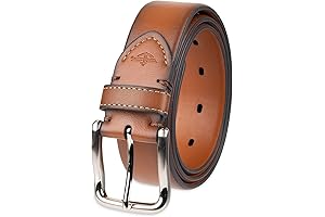 Everyday Casual Men's Tan Belt with Classic Harness Buckle (Regular and Big & Tall Sizing)
