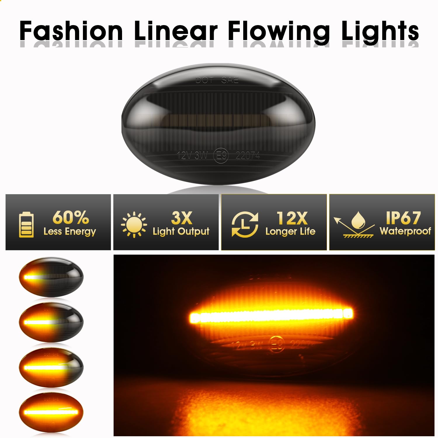 Indicatori Di Direzione Dinamici LED Per Ford Fiesta | Ka | Mondeo | Transit | Luci Sequenziali - Foto 5