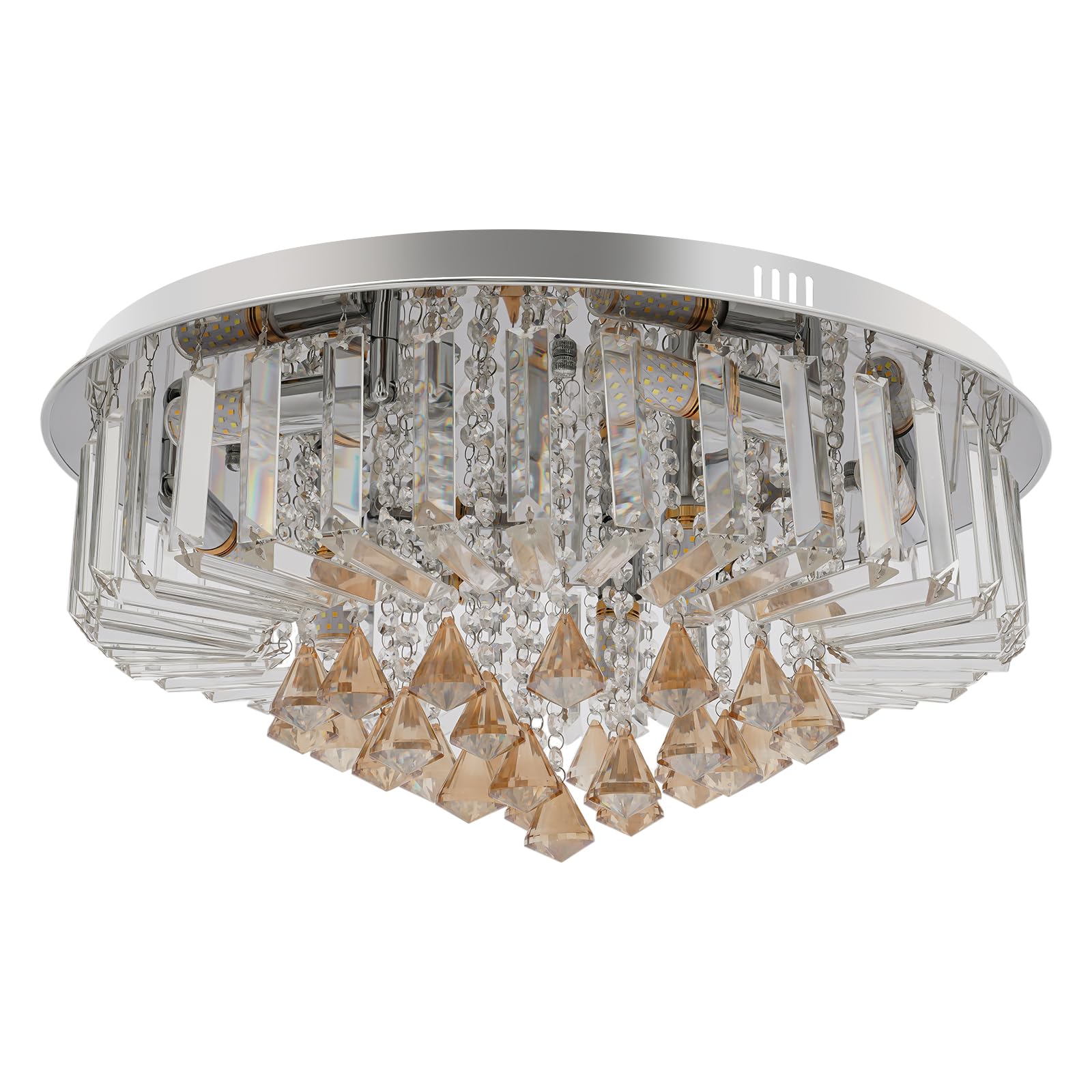 Modern Kronleuchter Kristall Leuchte, Luxus Gold Deckenleuchte, Pendelleuchte LED Kristall Kronleuchter 60CM, Deckenlampe, Deckenleuchte Lampe Beleuchtung Wohnzimme, Für Wohnzimmer E14