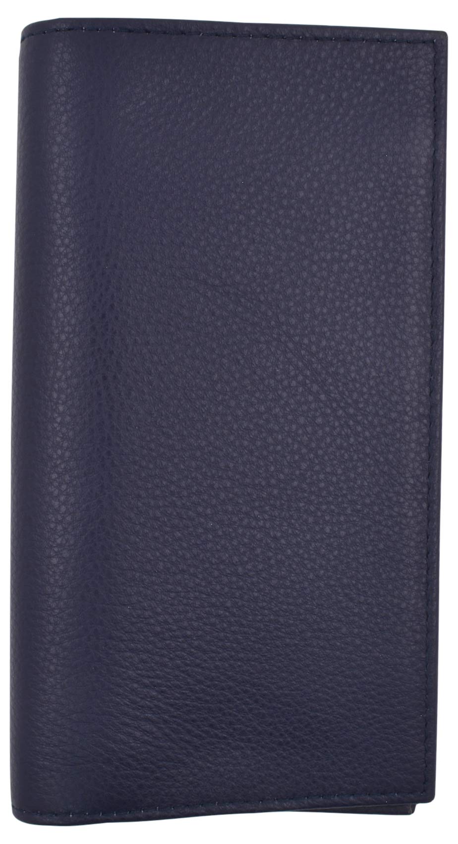 Swiss MarshallGenuine Cow Napa Leather Slim Basic Checkbook Cover With Pen Holder