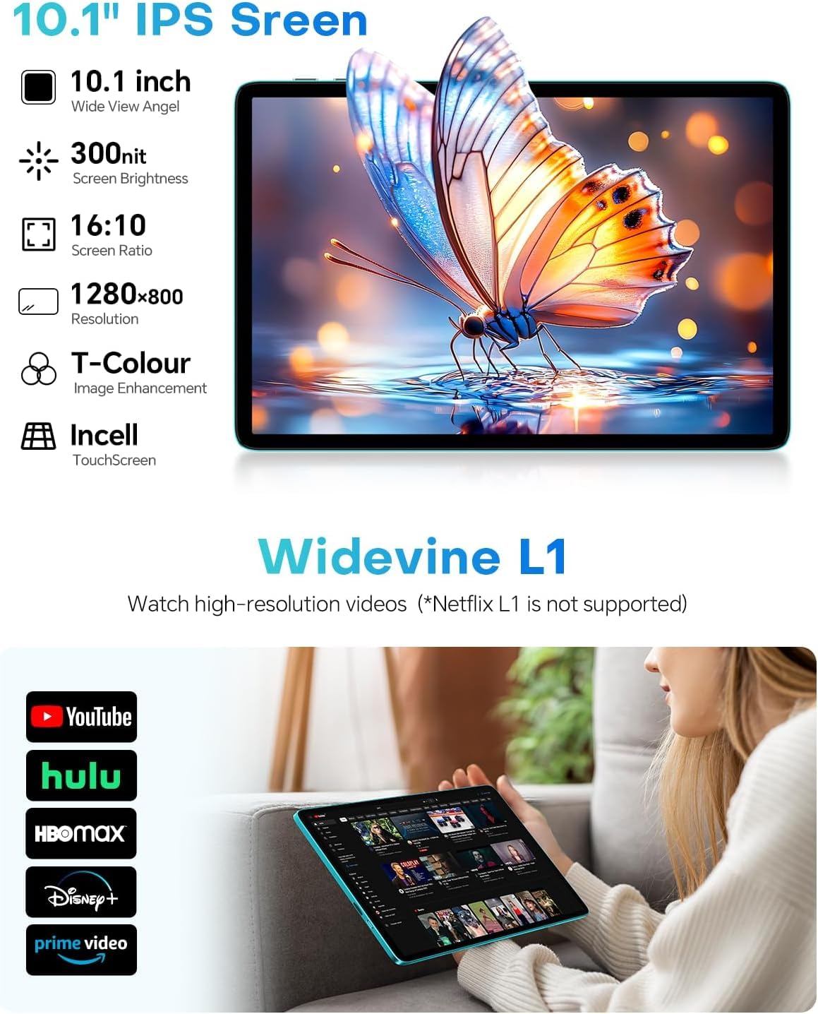 TECLAST P33 Tablet 10" Android 15, con Teclado y Ratón, WiFi 6, BT 5.4 | 10 accesorios tablet 2 en 1,Gemini AI,Widevine L1, 6000 mAh, Octa-Core,64GB ROM + 4TB TF