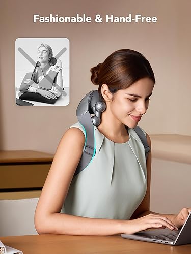 Miniatura 8 de SKG Masajeador de cuello para aliviar el dolor de tejido profundo Shiatsu Massger inalámbrico con calor, regalos de Navidad para hombres y mujeres,