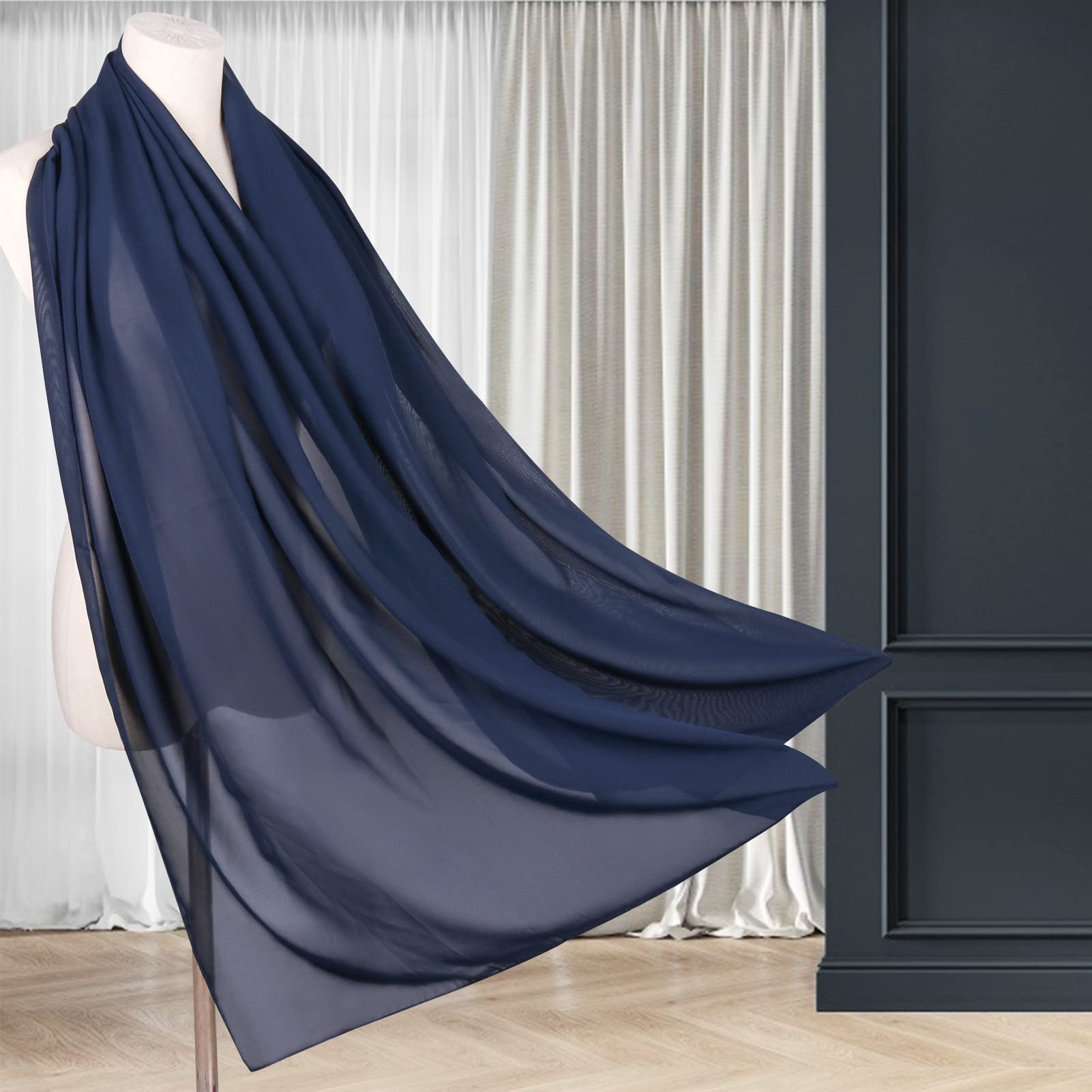 Ladiery Sheer Chiffon Tücher und Wraps für Abendkleider, Damen leichter weicher Schal für Hochzeit Braut Schultertuch