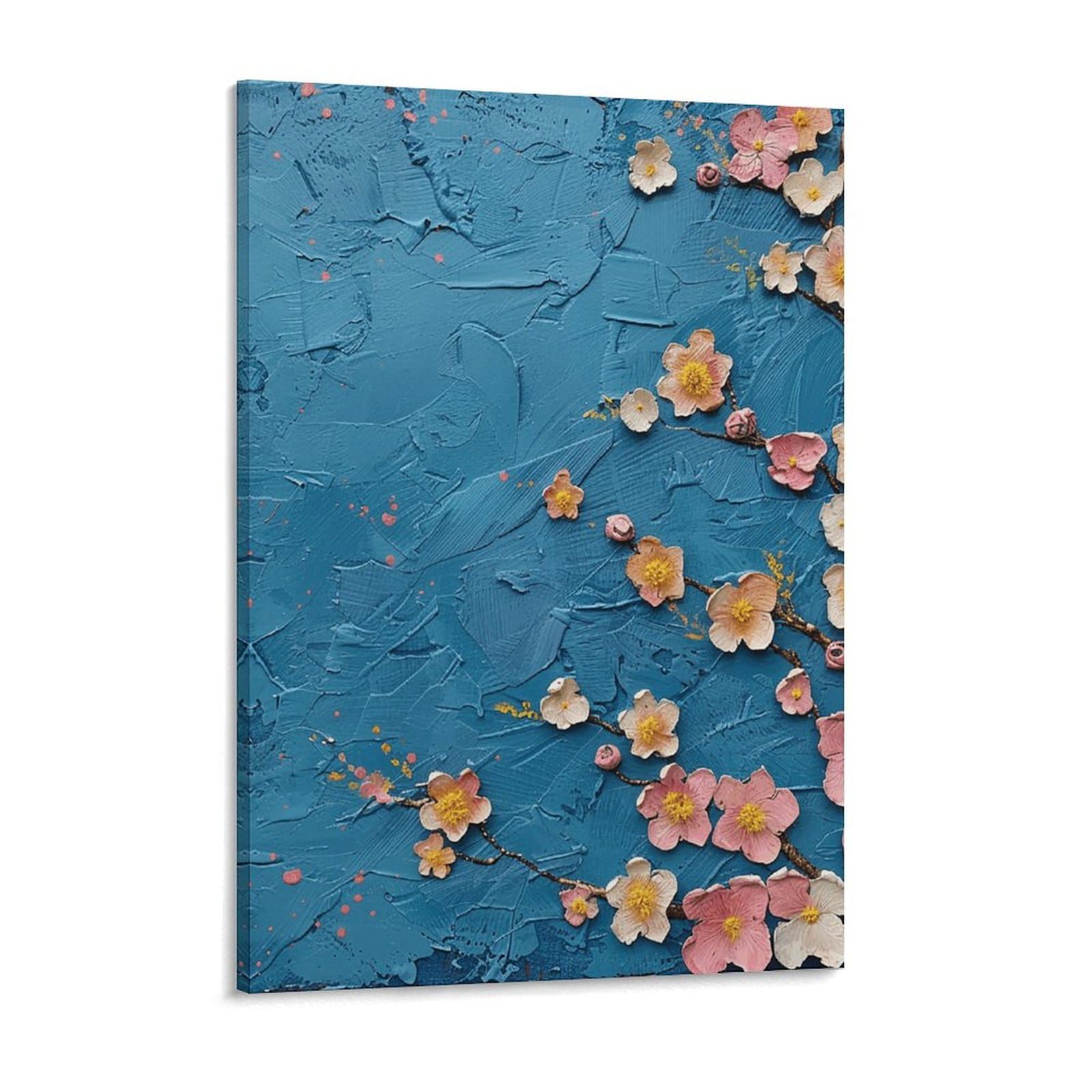 Colorful Small Flowers Canvas Wall Art for Bedroom 18x24inch Canvas Prints Artwork for Walls Modern Picture Artwork Painting for Living Room Aesthetic Wall Paintings for Bathroom Kitchen Offi