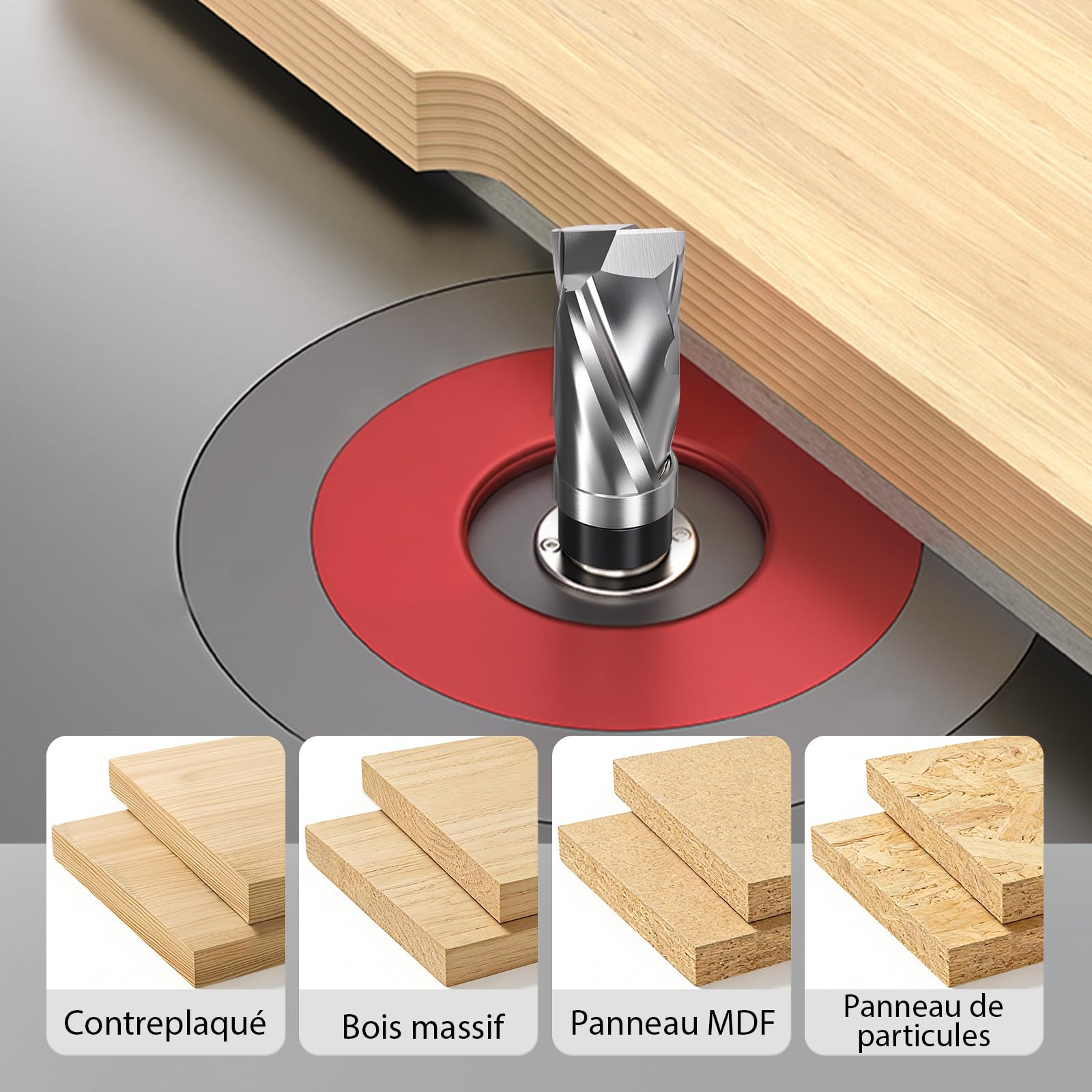 Fraise Affleureuse Hélicoïdale Compression Queue 6 mm Diamètre 12 mm Longueur 25,4 mm Carbure Bois