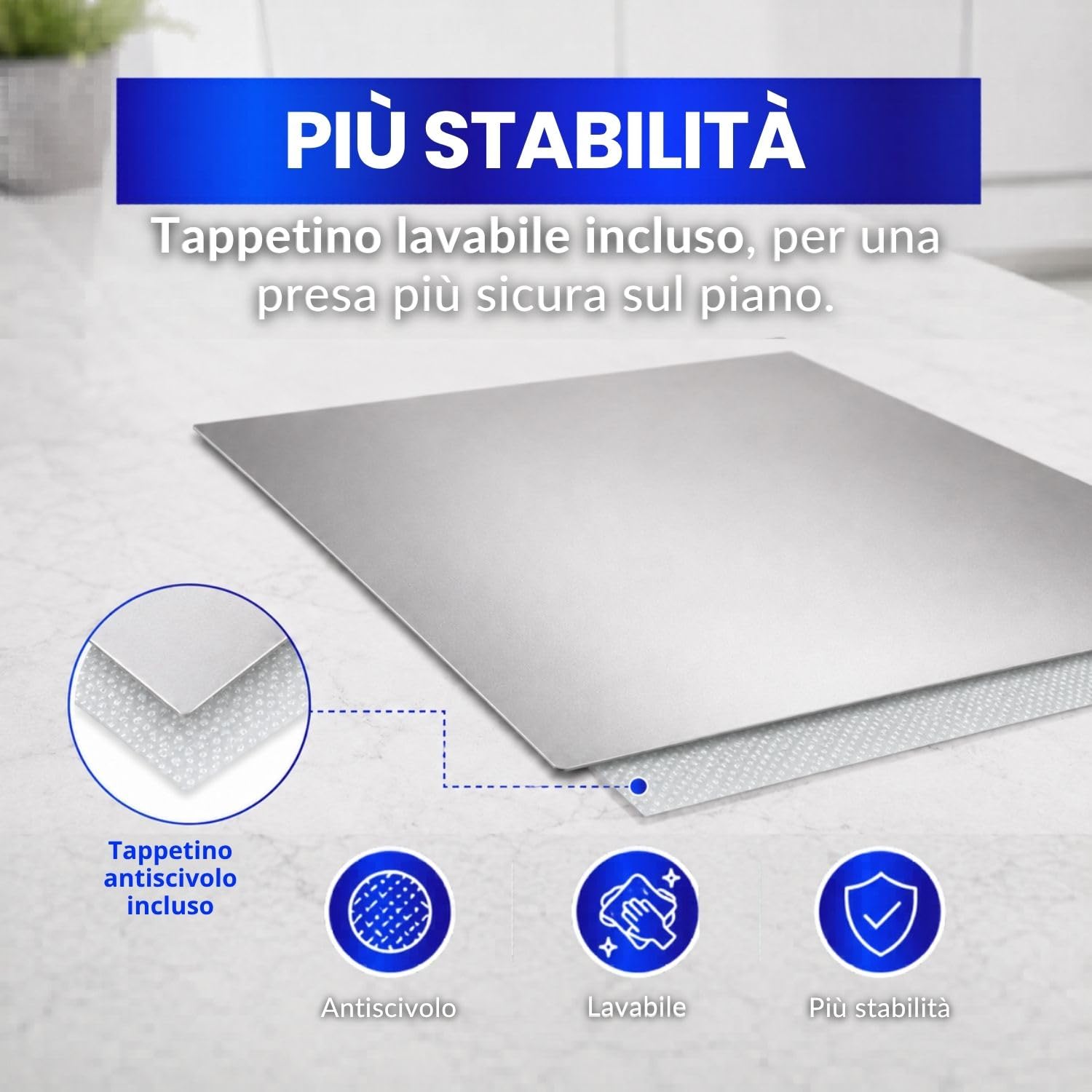 INOXLM Spianatoia per impastare Piano da Lavoro in Acciaio Inox Varie Misure per Cucina per Bar per Ristorante per impastare senza piega modello Capricorno (30x50 cm)