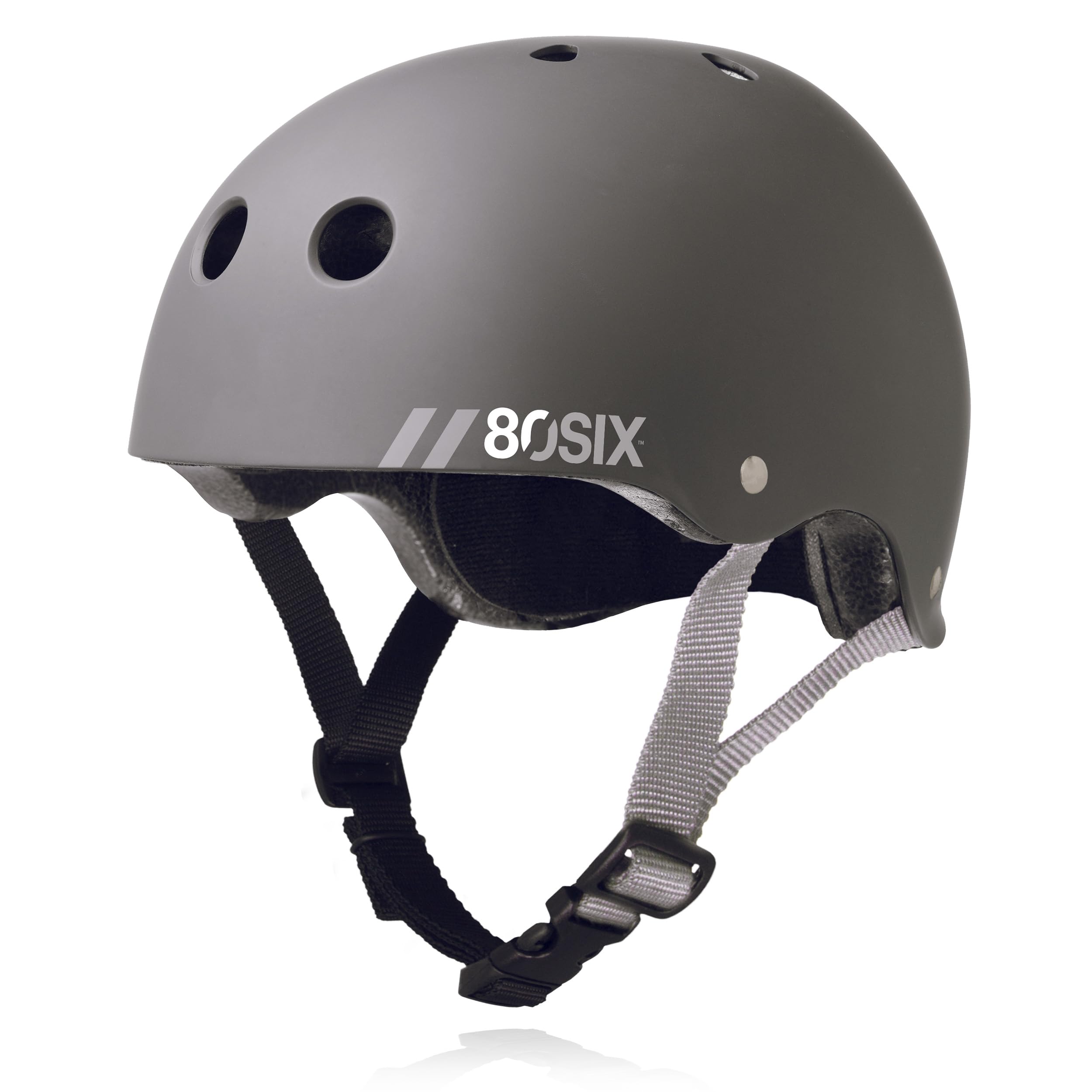 Dual Certified Kids‚Äô Bike, Scooter, and Skateboard Helmet, Grey Matte, Small-Ages 14+