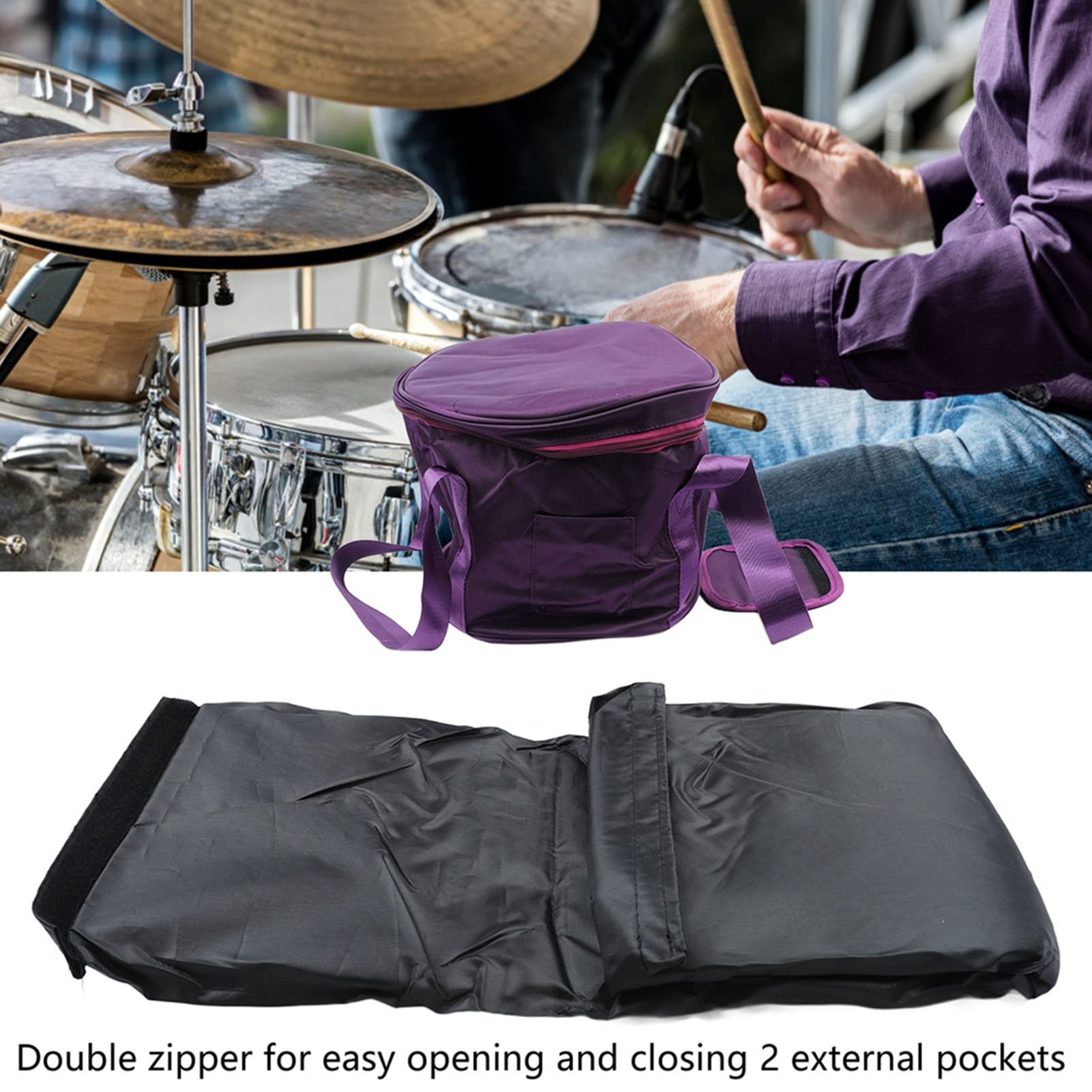 Borsa per Campane Tibetane Custodia per Campane Tibetane, Borsa per Campane Tibetane con Borse, Custodie e Coperture per Manici (12 pollici viola puro)