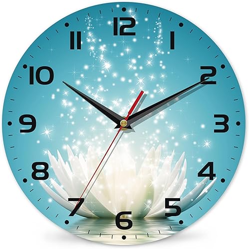 Miniatura 13 de Reloj para sala de estar, reloj de pared vintage con flores salvajes, reloj de pared de madera vintage, silencioso, sin tictac, funciona con pilas,