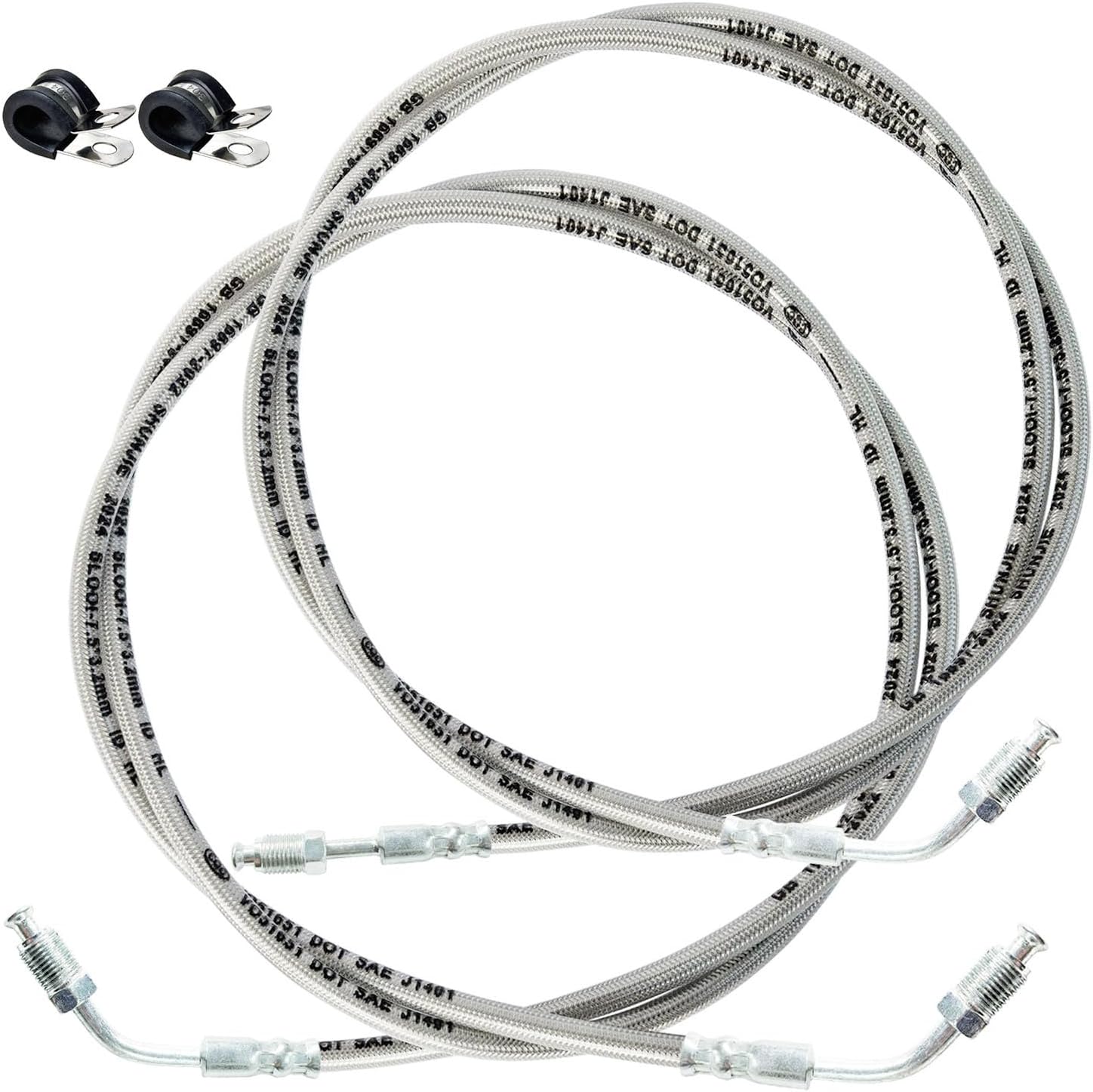 Front Left & Right Brake Hose Lines Compatible with Polaris Sportsman Magnum Trail Boss Blazer Xplorer Xpress Scrambler Xpediti-on Big Boss Worker 250 300 350 400 500 Part # 1930753 1930752