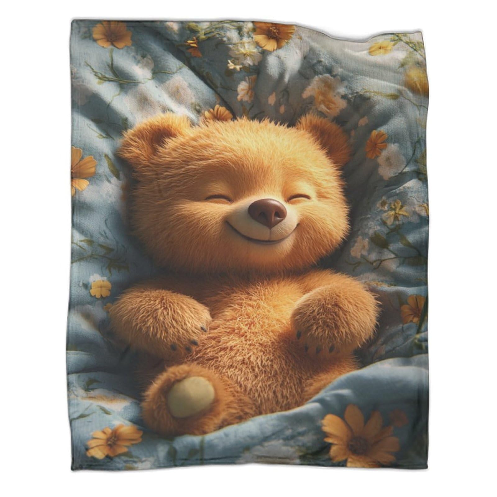 Couverture ours en flanelle 127x152 cm pour canapé salon