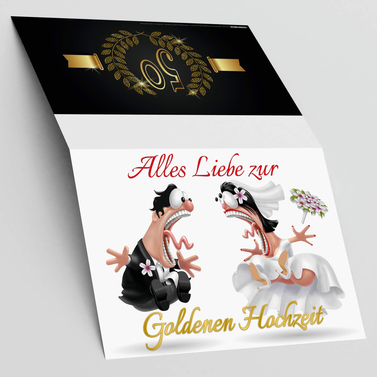 BREITENWERK A4 XXL Karte GOLDENE HOCHZEIT BRAUTPAAR Mit Umschlag