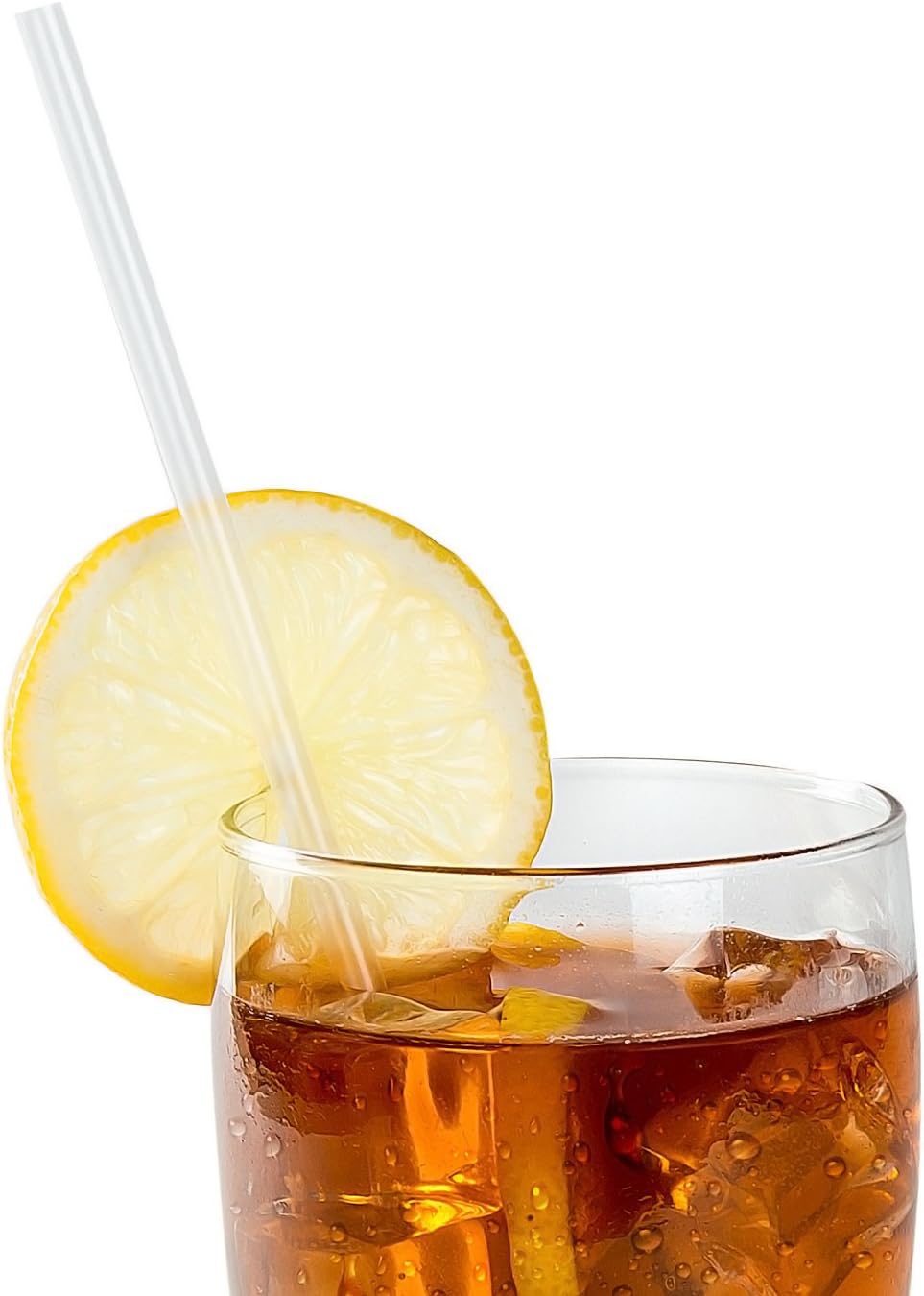 AmerCare 10.25 Inch Jumbo Clear Paper Wrapped Straws, Case of 6000