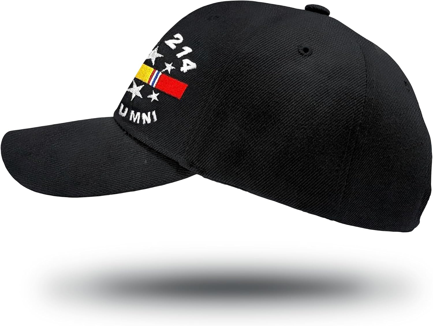 US Veteran Hat with Embroidered DD-214 Alumni and National Service Ribbon | Black