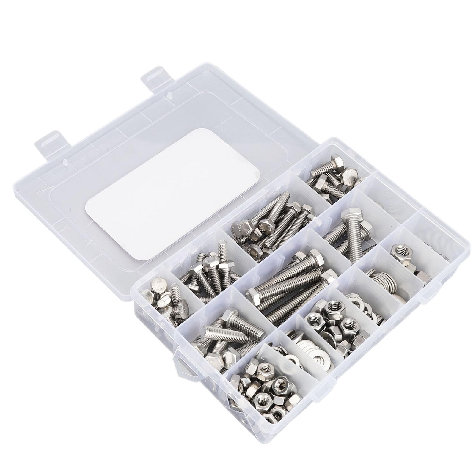 Schrauben- und Muttern-Sortiment-Set, 246-teilig, 304 Edelstahl, ordentlich organisiertes Hardware-Set für Haushaltsgeräte, Möbel, Türen, Garagen, Außenstrukturen