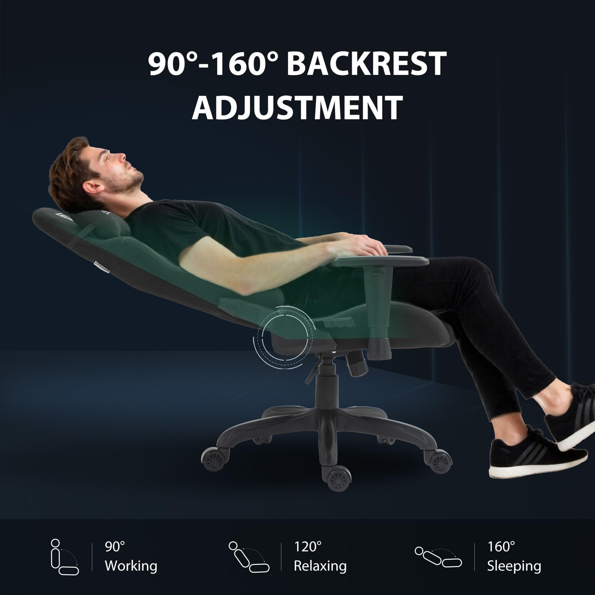 Chaise Gaming Spellcaster FUKU - Cuir éco & Alcantara - Dossier Inclinable 160° - Accoudoirs Réglables - Ergonomique Pour Bureau Ou Maison