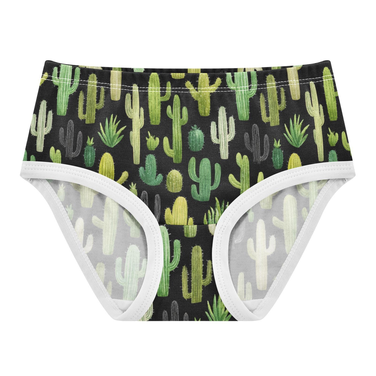 Black Green Girls Exclusive Briefs Cacti Cotton Underwears Bikini Panties for Baby Toddler Girl 2T
