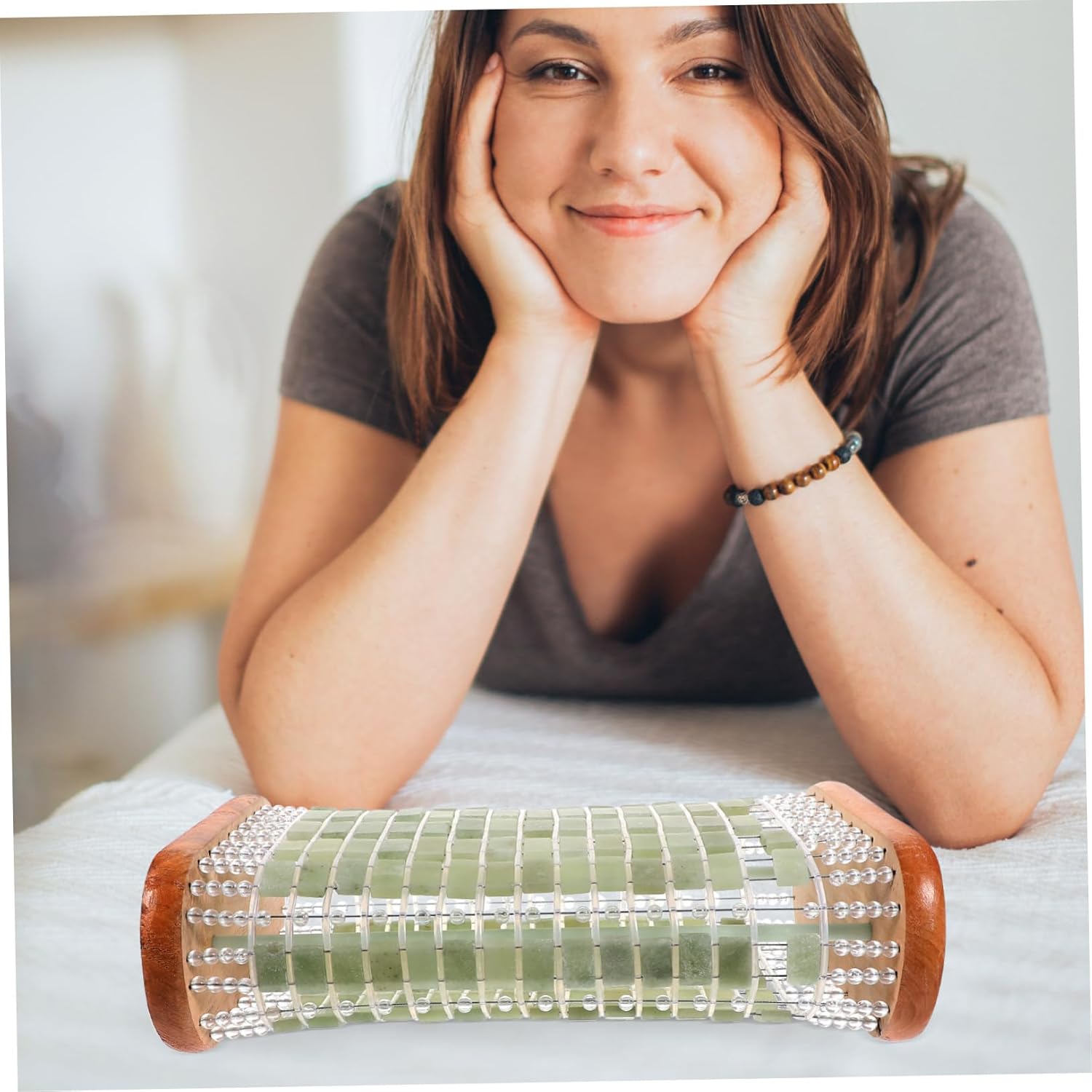 Jade Pillow Flat Pillows for Sleeping Pillows for Bed Sleeping Pillow for Women Home Supplies Hollow Pillow Jade Mat Pillow Room Accessories for Women Small Pillows for Sleeping, 26Q39LXF01N