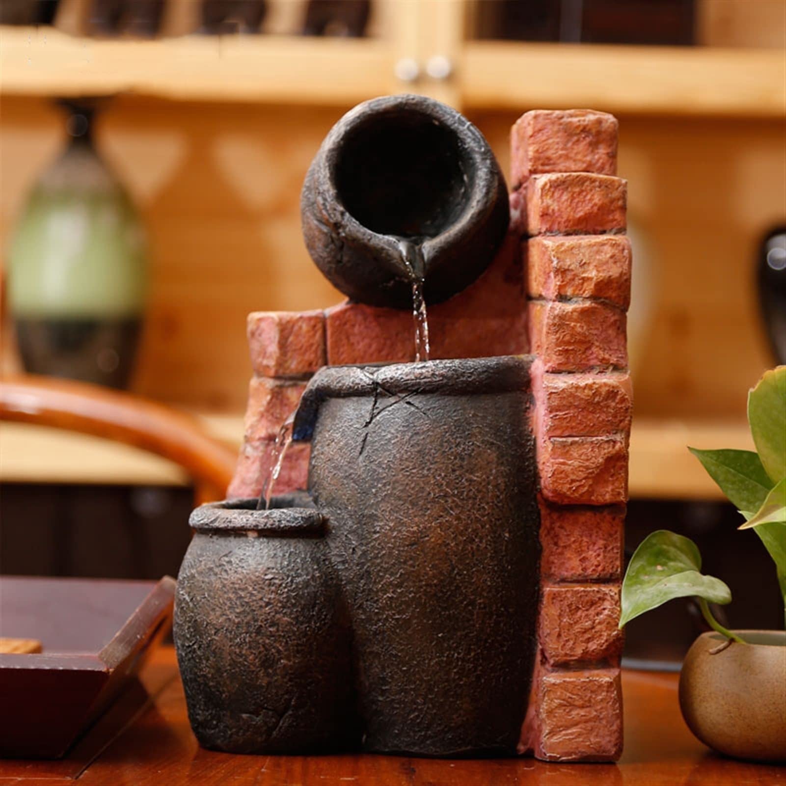 Fuente de Cascada para Interiores, Fuente de Escritorio recreativa, Fuente Decorativa de meditación, para Sala de Estar, hogar, Oficina, decoración para el hogar y la Oficina