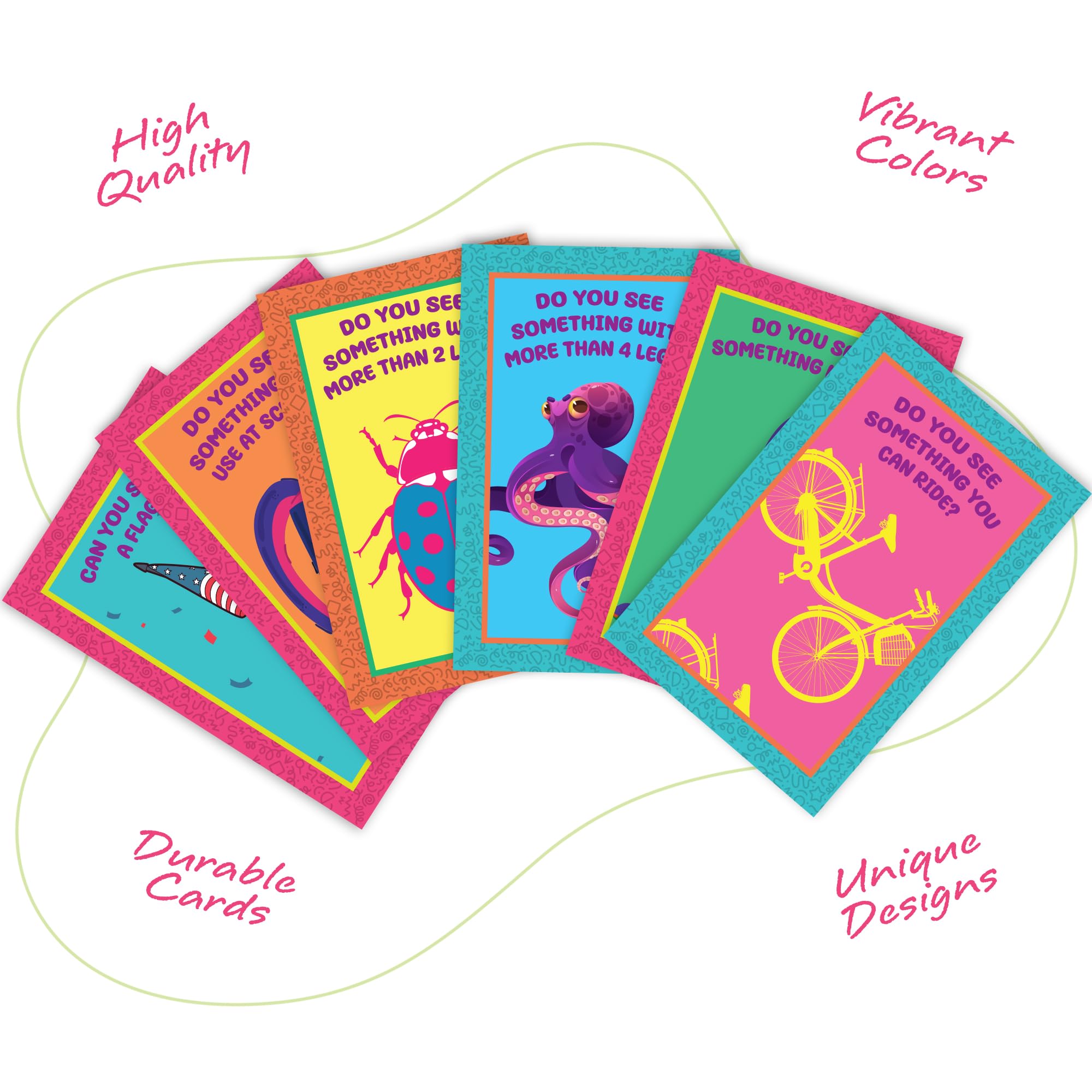 ArtCreativity Scavenger Hunt for Kids (Indoor/Outdoor) - 50 Cards in Sturdy Box - Seek and Find Road Trip Games - Car Activities for Kids - Travel-Friendly Bag - Indoor Scavenger Hunt Game - Image 4