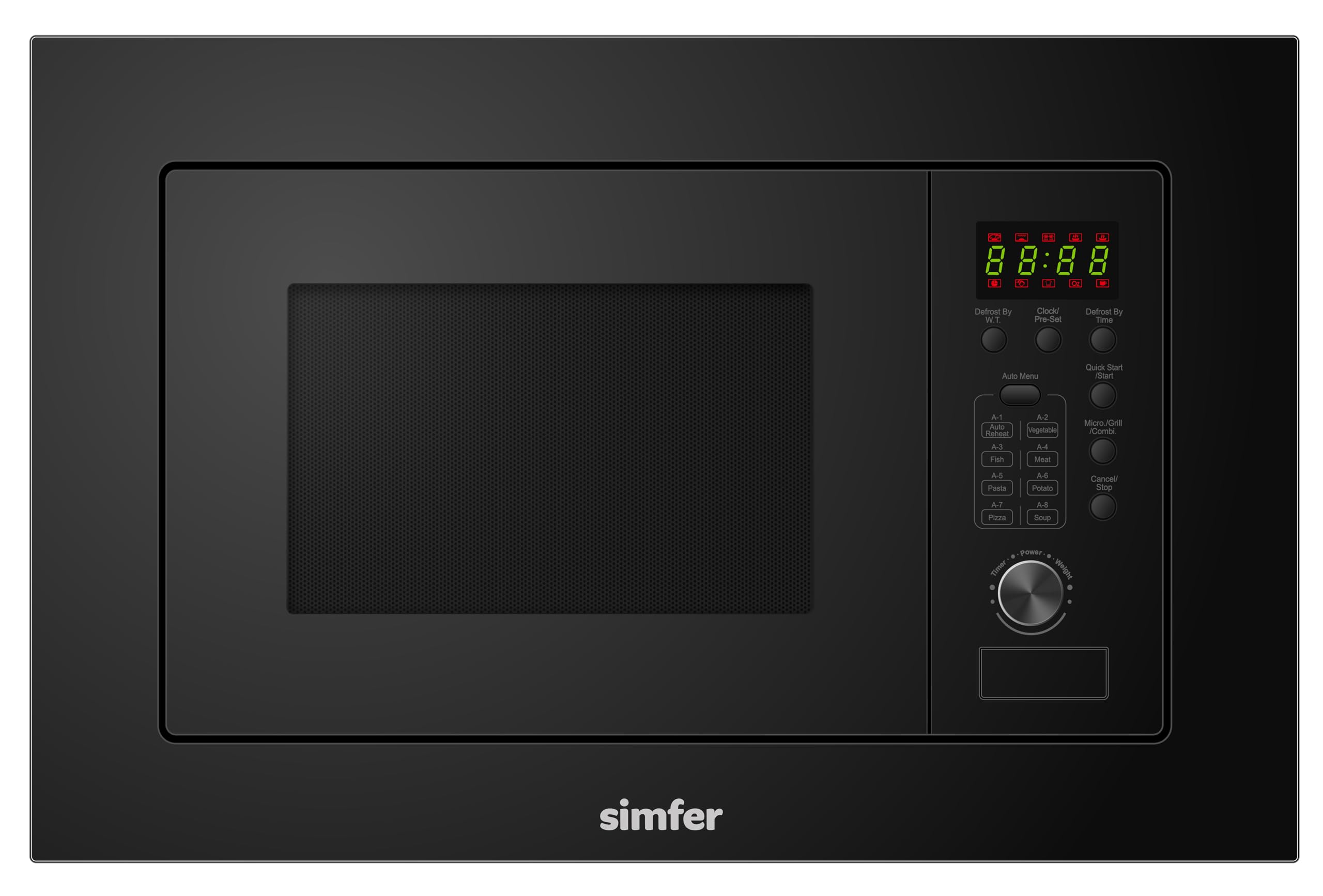 Simfer MD2890 900W Built-in Microwave Oven, 28 Liter Capacity, Black
