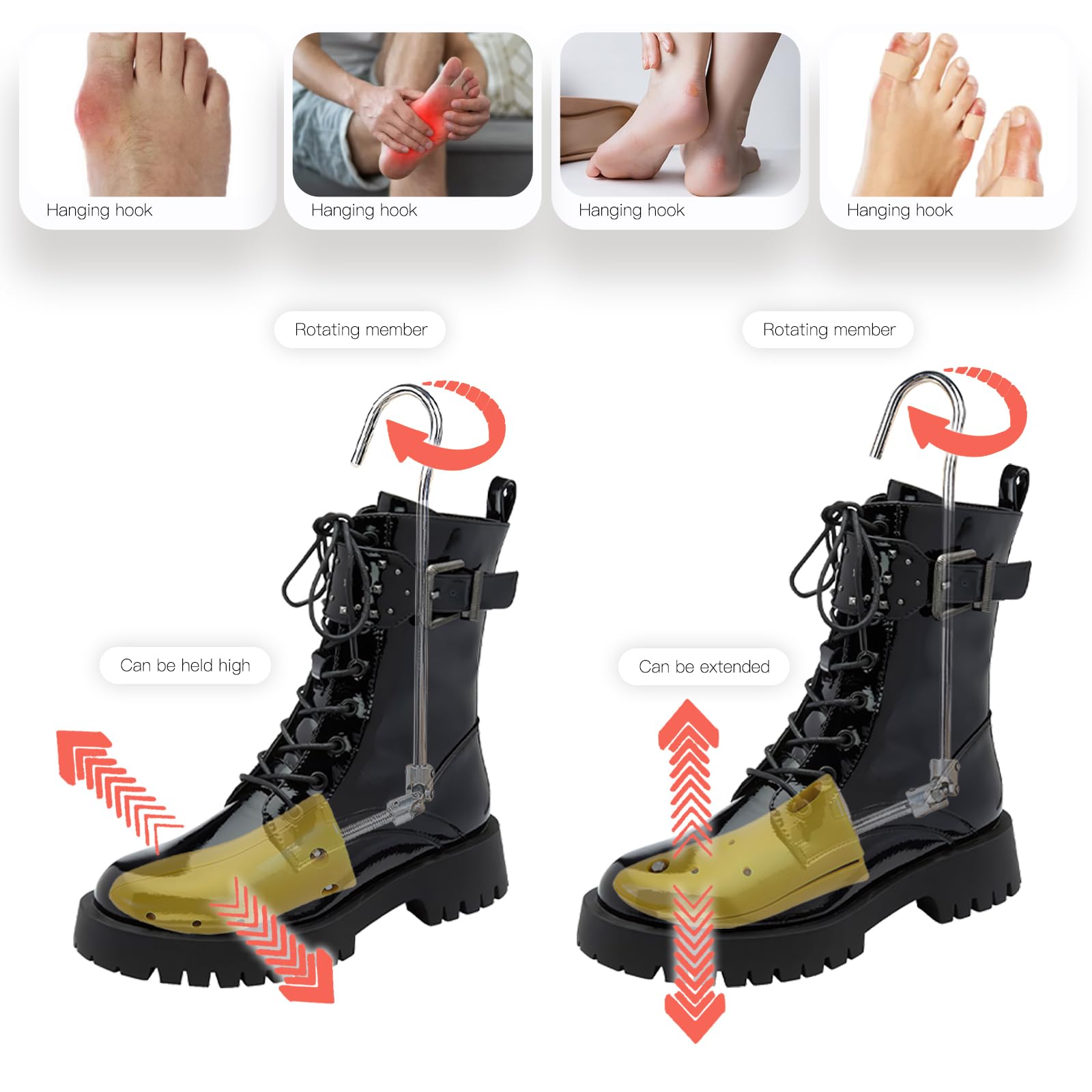 JJDPARTS Barella per stivali da cowboy, barella regolabile per stivali da donna e uomo, piedi larghi, collo del piede alto e punta larga, taglia da uomo 40-46, taglia 40-46