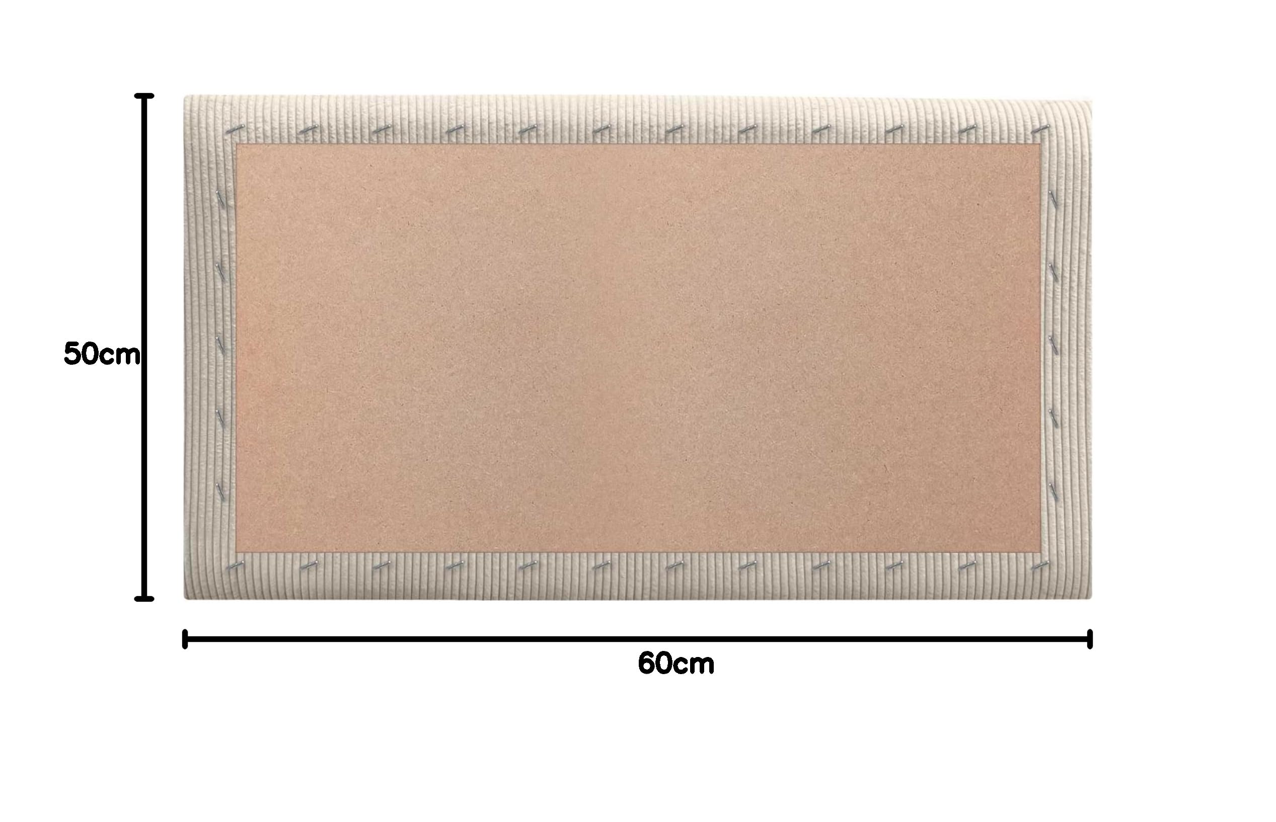 DHOME Gepolsterte Premium Cord Paneele Selbstklebend für Wände Schallabsorbierend Stoßfest Ideal für Kopfteile Dekoration Zuhause und Schlafzimmer (Beige, 60x50cm)