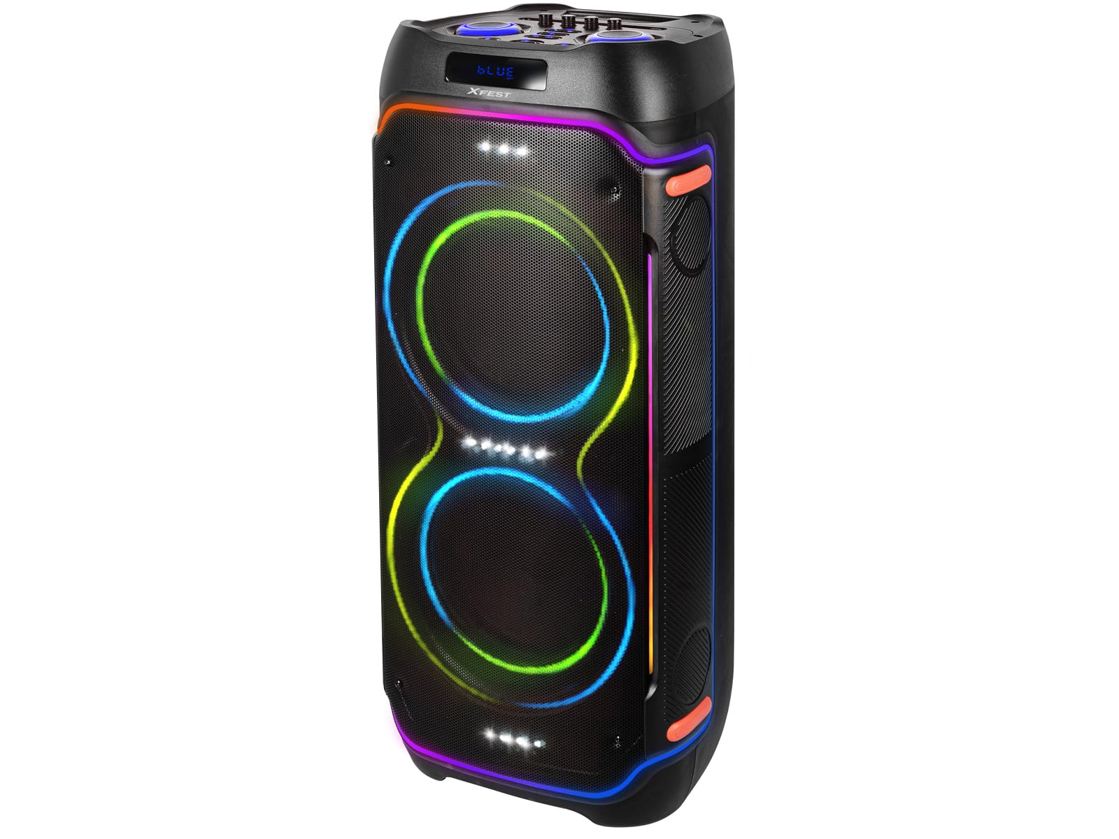 Trevi XFest XF 3600 PRO Speaker Wireless 200W, Altoparlante Portatile con Microfono Senza Fili Incluso, Karaoke Party Speaker con Ingressi USB, Micro SD, AUX-​IN, Funzione TWS e Batteria Integrata