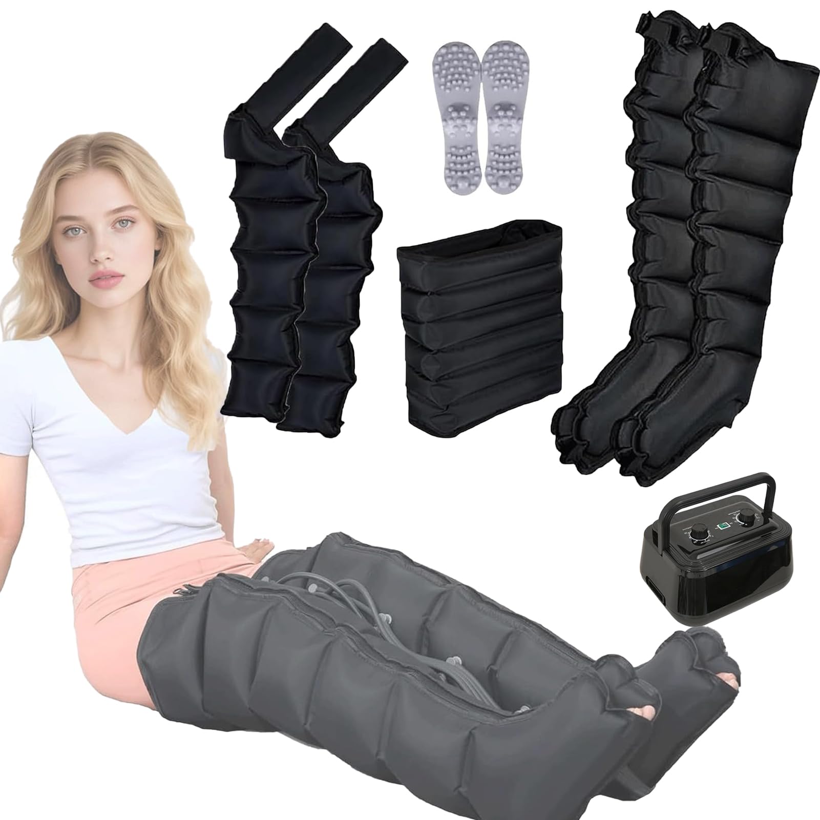 6 Camere d'Aria Macchinario Pressoterapia Gambe, Pressoterapia Linfodrenaggio Total Body Macchina, Presso Terapia Gambe Linfodrenante, Massaggio Linfodrenante