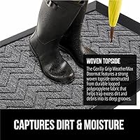 Vista 4 de Gorilla Grip WeatherMax - Tapete para todas las estaciones 100% impermeable, 23 x 35 pulgadas, goma natural duradera, resistente a manchas