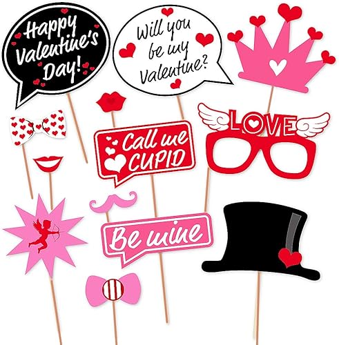 Miniatura 4 de Kit de accesorios de fotos para el día de San Valentín paquete de 25 accesorios de fotos de San Valentín para decoración del día de San Valentín