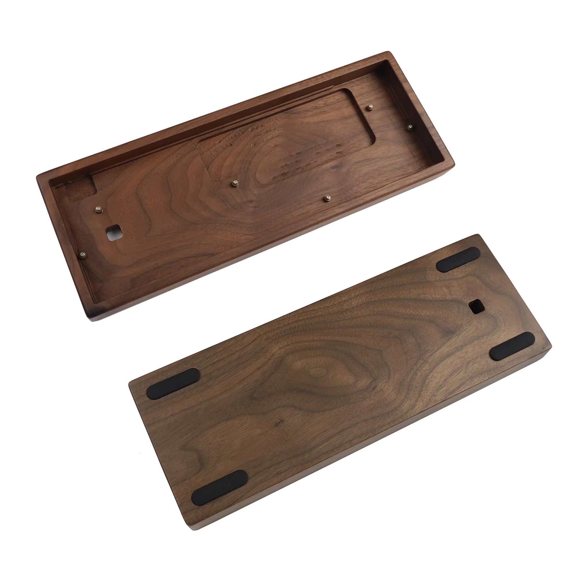 NPKC GH60 Repose-poignet en bois massif pour 60 % de mini clavier de jeu mécanique compatible Poker2 Pok3r Faceu 60 (Noyer)