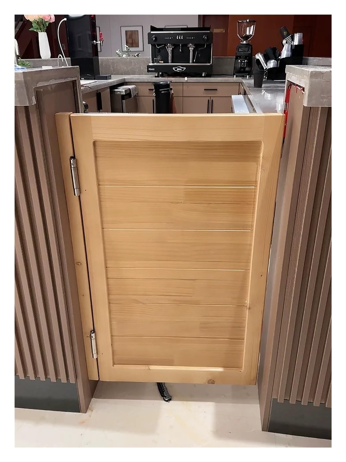 Porte de cuisine en bois rustique haut de gamme dotée de charnières en acier inoxydable