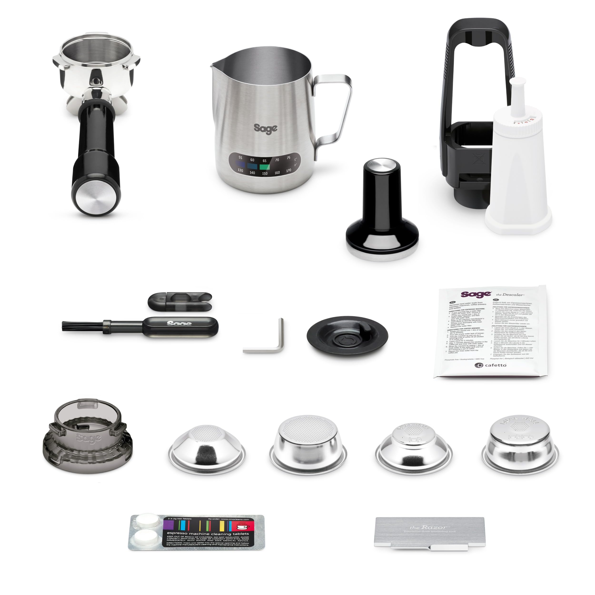 Sage - The Barista Express - Macchina Caffè Espresso con Cono Integrato, Pre-infusione a Bassa Pressione e Lancia Vapore Manuale per il Latte - Tartufo Nero, Lattiera 'Temp Control'
