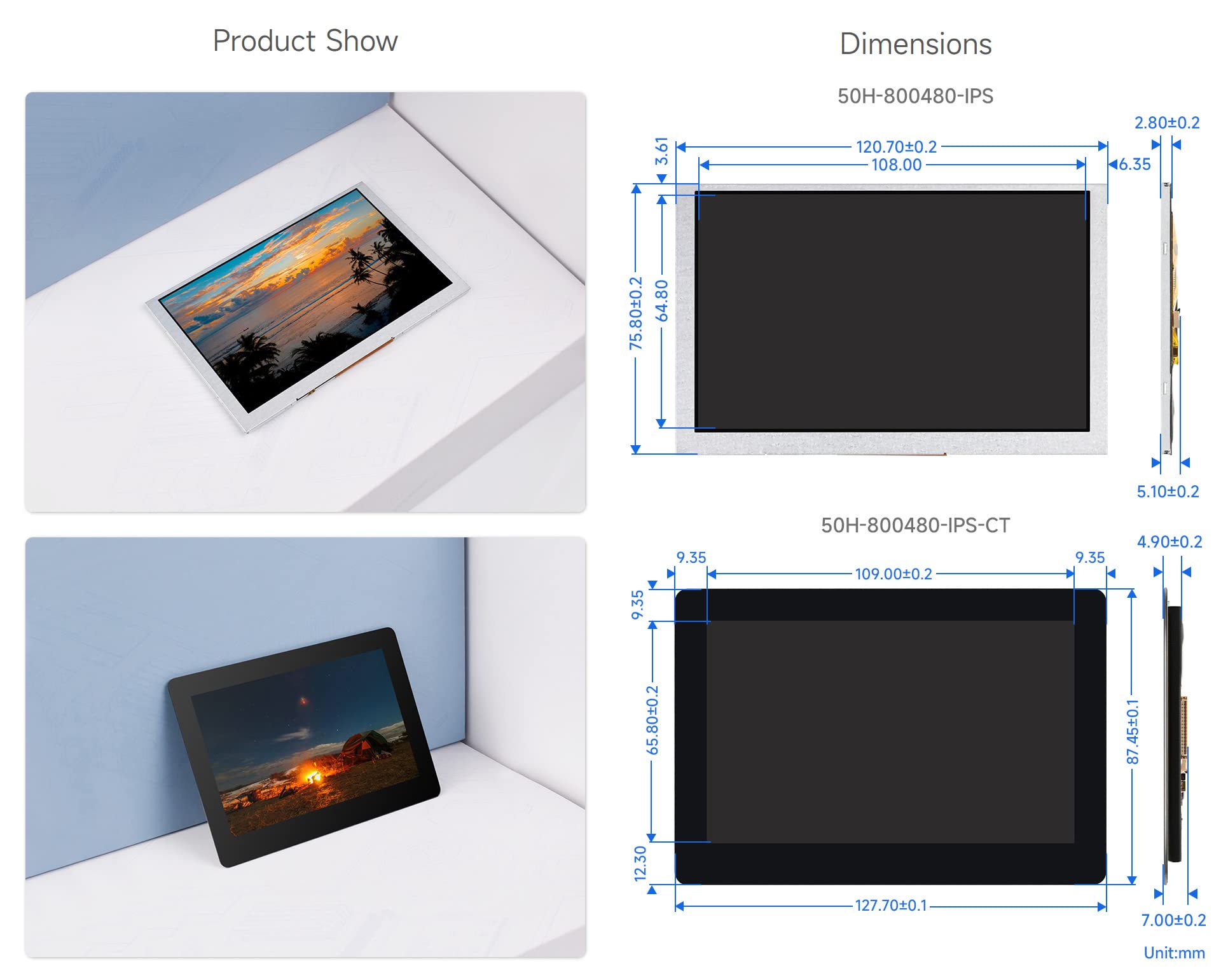 Waveshare 4.3 Inch HDMI IPS-TFT-LCD Display  B  800*480 Pixels With Touchscreen Raspberry Pi Compatible