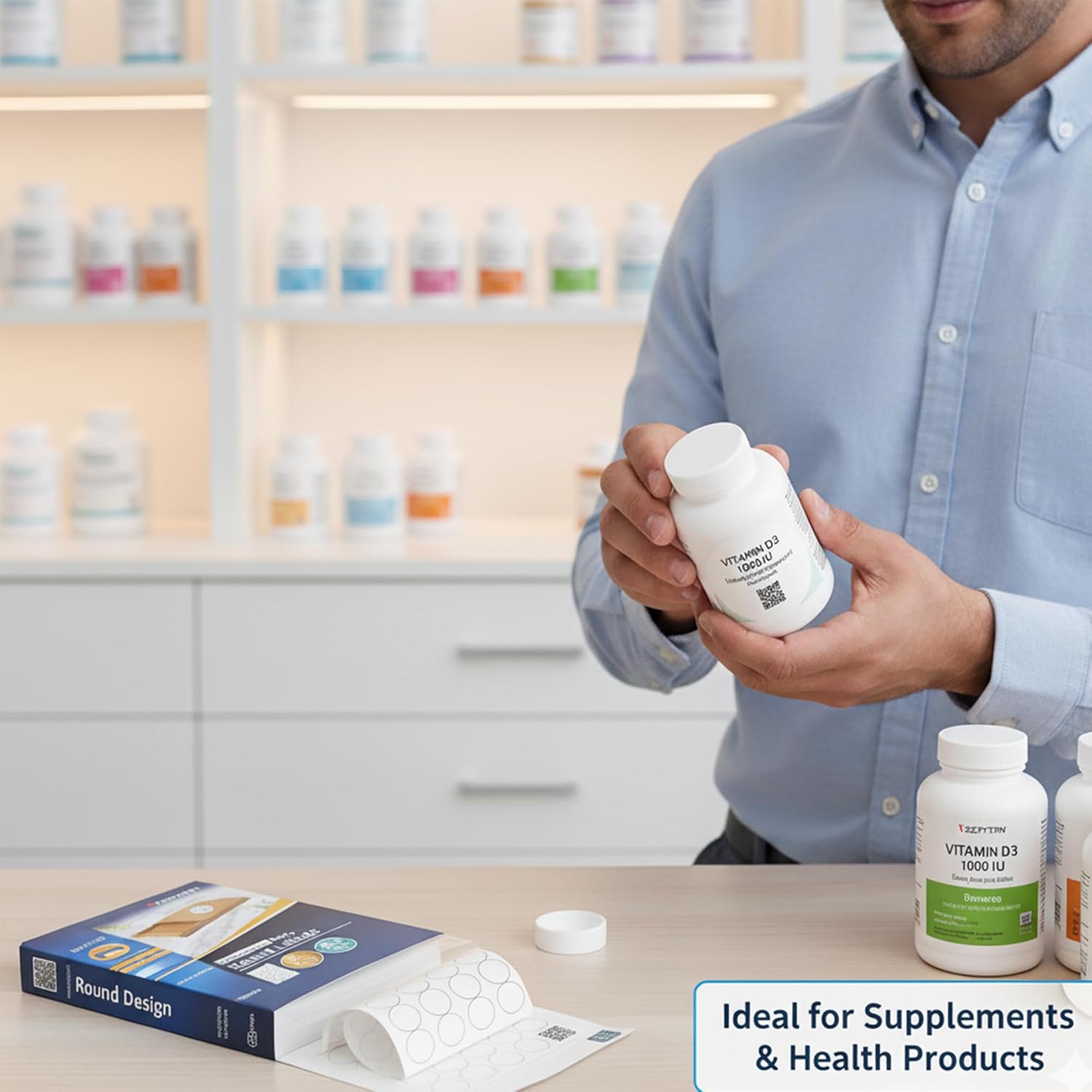 Printable Round Labels 2.5" Diameter,300 White Sticker,Blank Labels for Printer,Shipping,File Folder Use,Inkjet & Laser Compatible - Image 5