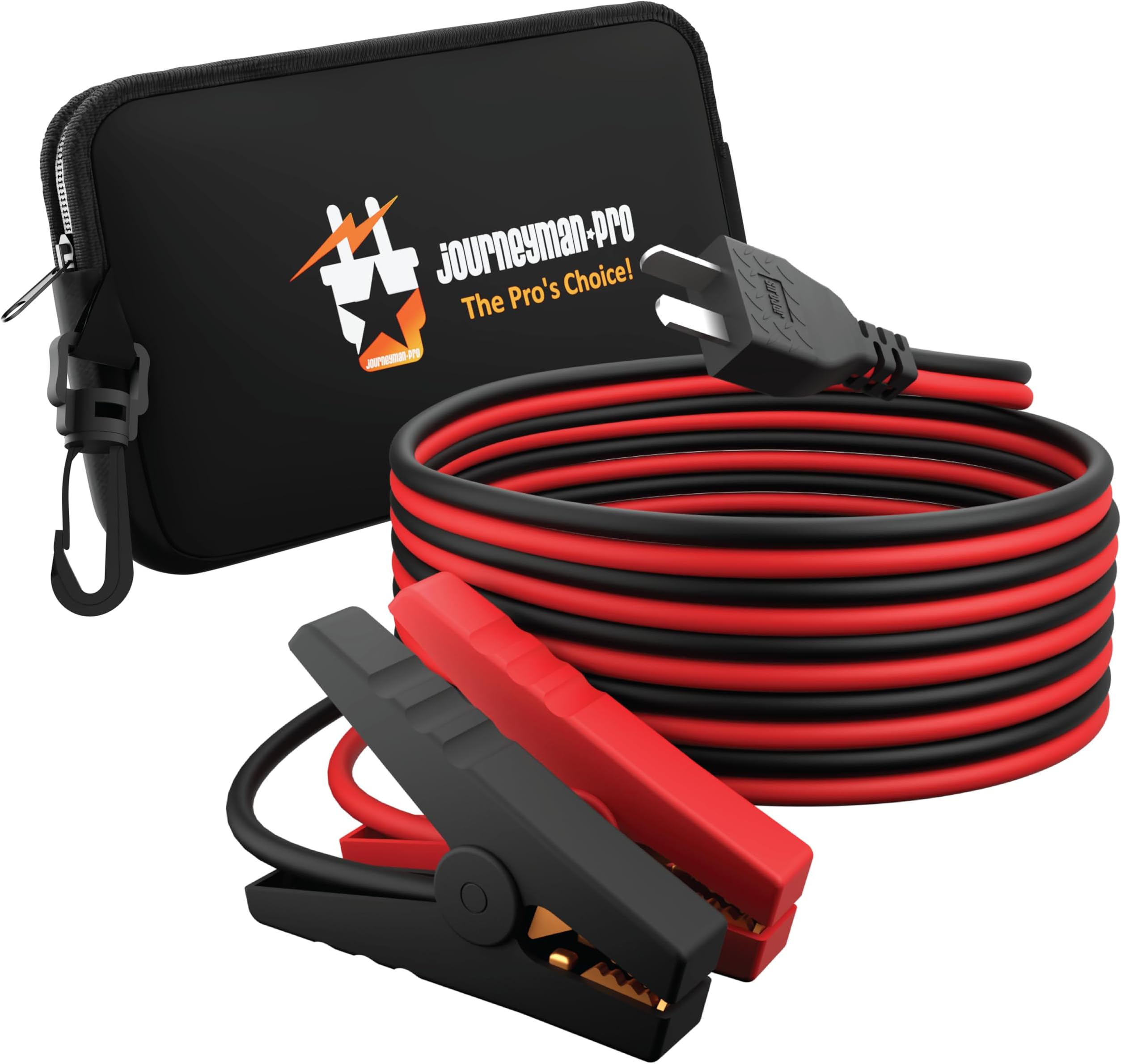 Journeyman-Pro DC Battery Charging Cables T-Type Compatible Honda Generator 14AWG 15A 12VDC Insulated Clamps 12' Feet Cord RV Replaces 32650-892-010AH EU1000i EU2000i EU3000i (T-Type Plug 12FT)