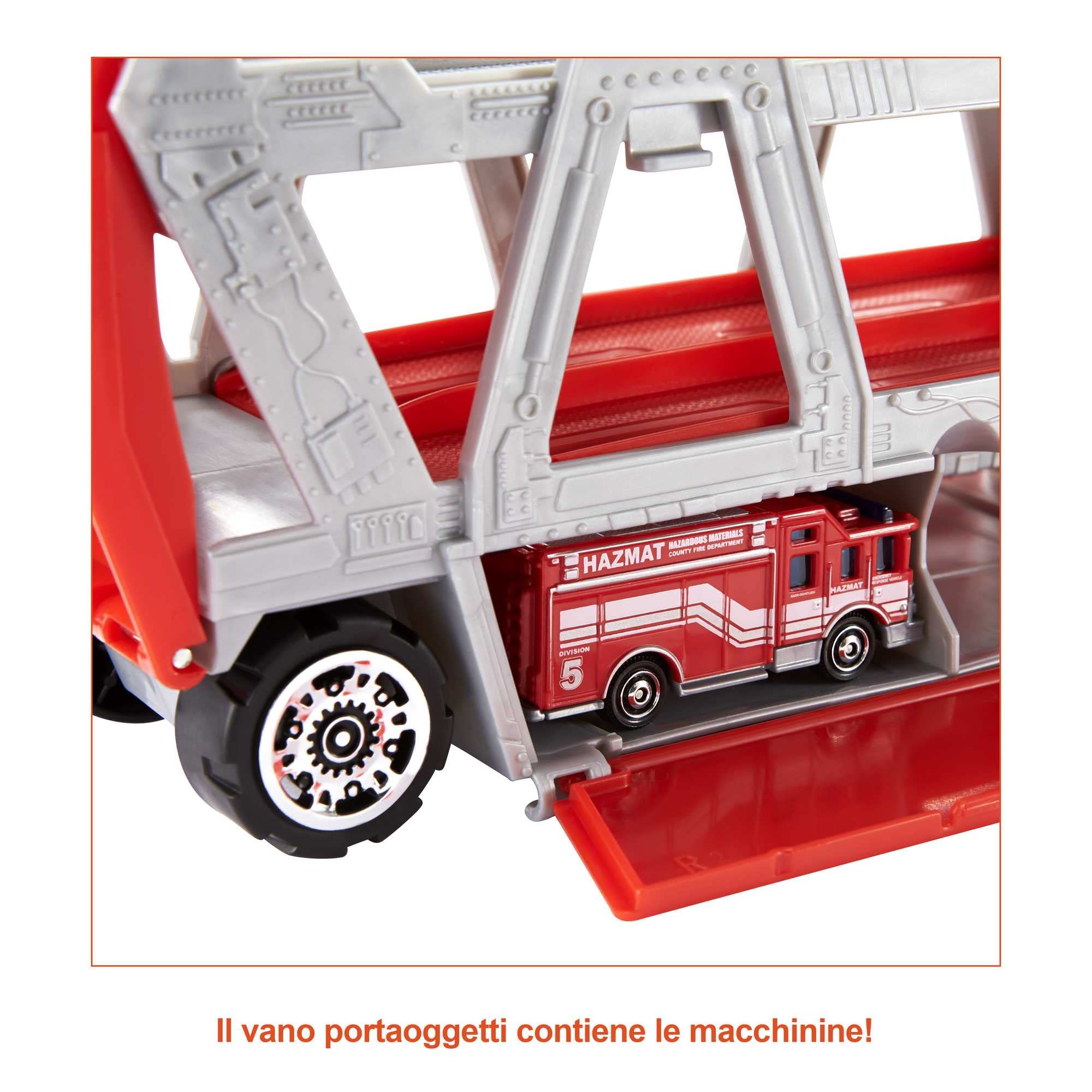 Matchbox - Camion dei Pompieri, Playset con 1 Veicolo a Tema Antincendio con una Rampa Ribaltabile e Accessori, Giocattolo per Bambini 3+ Anni, HHJ12