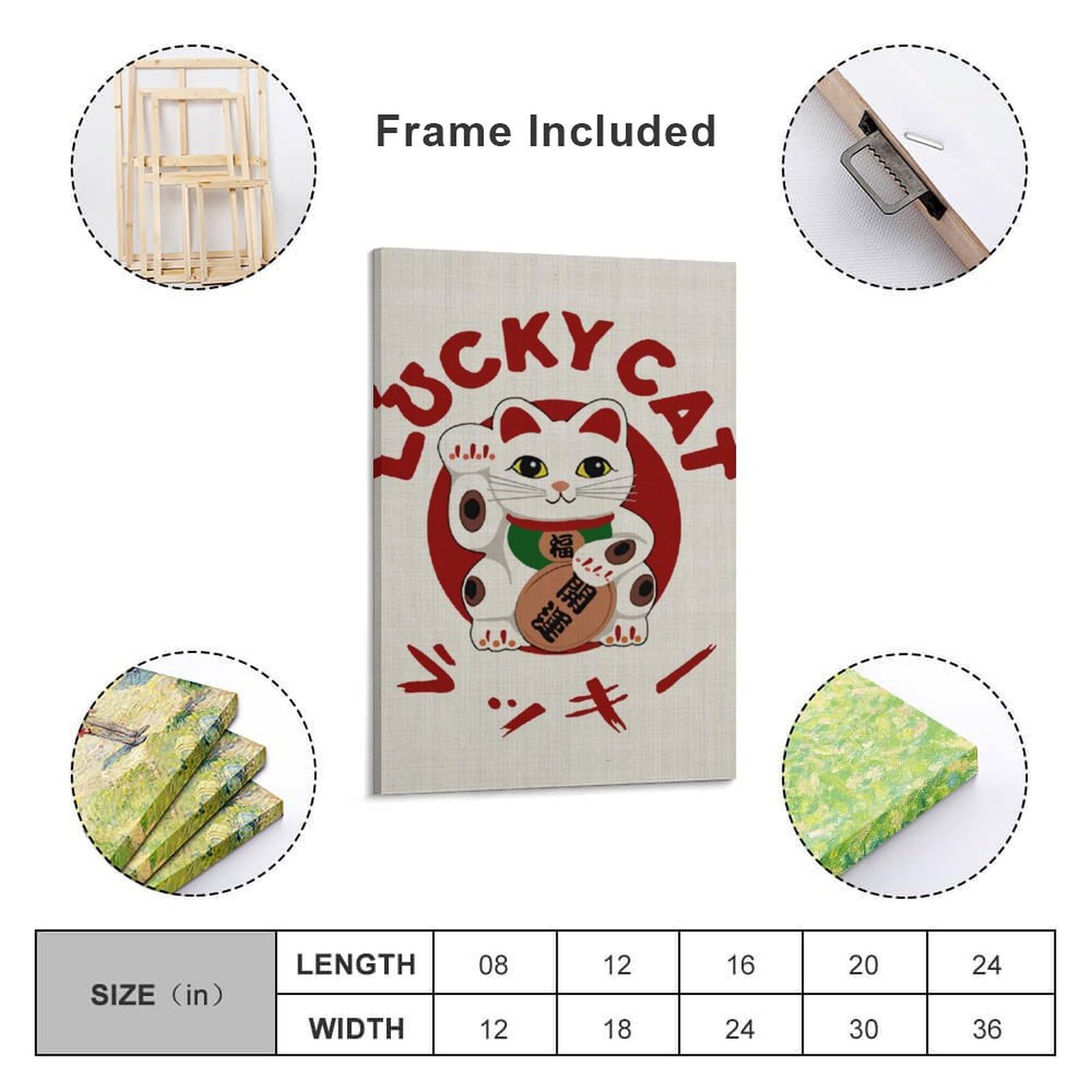 Amazon.co.jp: アートパネル ポスター Lucky Cat 招き猫 幸運