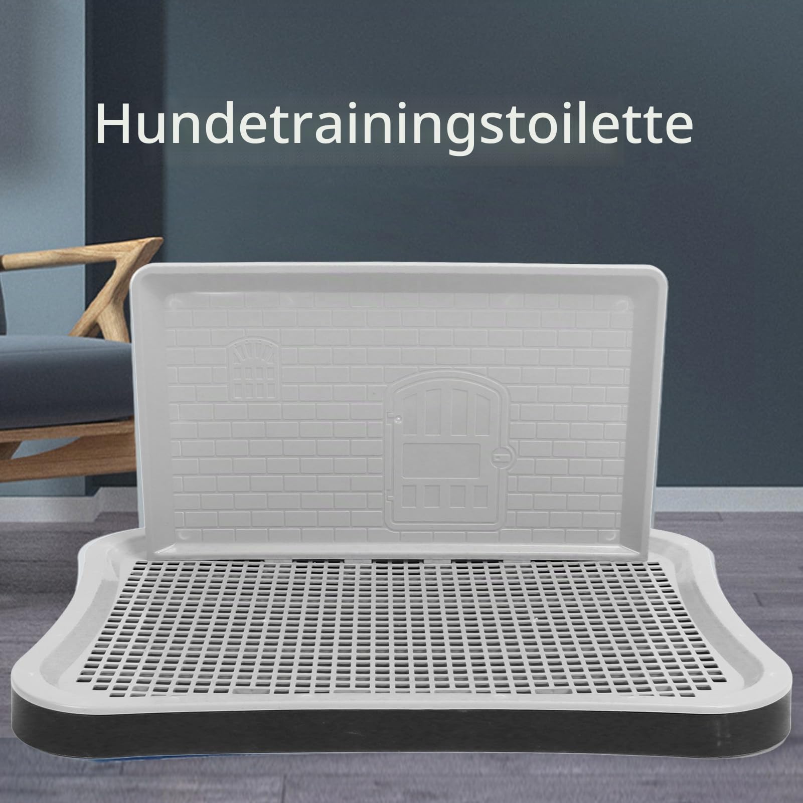 Asixxsix Töpfchen-Trainingstoilette, 51 x 38 x 3.5 cm, für Hunde, Schwarz, Grau, für kleine bis mittelgroße Hunde, Unisex