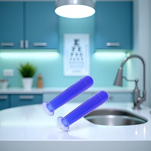 Miniatura 2 de 2 piezas de herramientas de extracción de inserción de lentes de contacto azules, prácticas lentes suaves de silicona pequeñas ventosas, fundas para