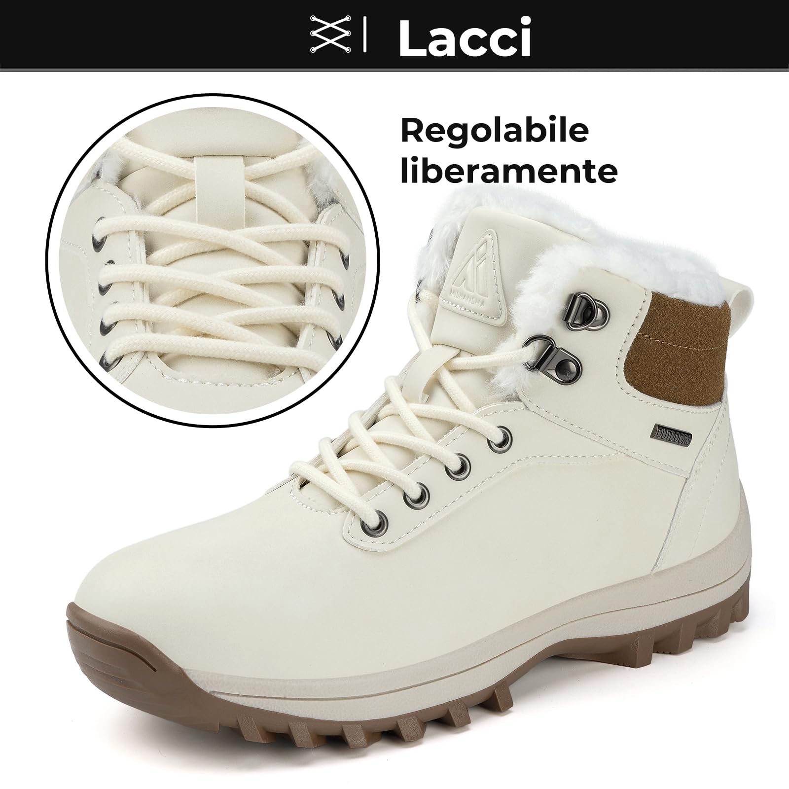 Mishansha Stivali da Neve Uomo Inverno Scarpe Pelliccia Donna Caldi Scarponcini Trekking Imbottiti 36-48