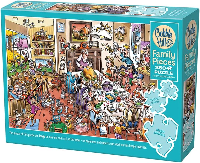 Cobble Hill Family Piece's 350 Puzzle - Thanksgiving Togetherness - Sample Poster Included